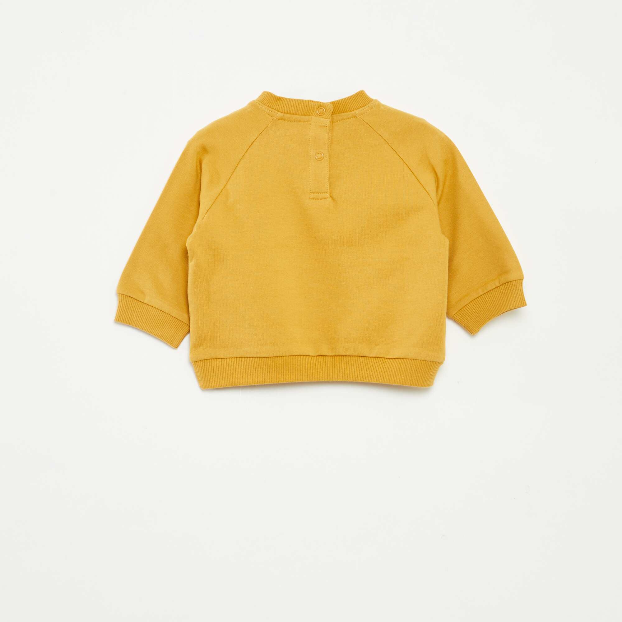 Printed sweatshirt with press-stud fastening YELLOW - Image 3