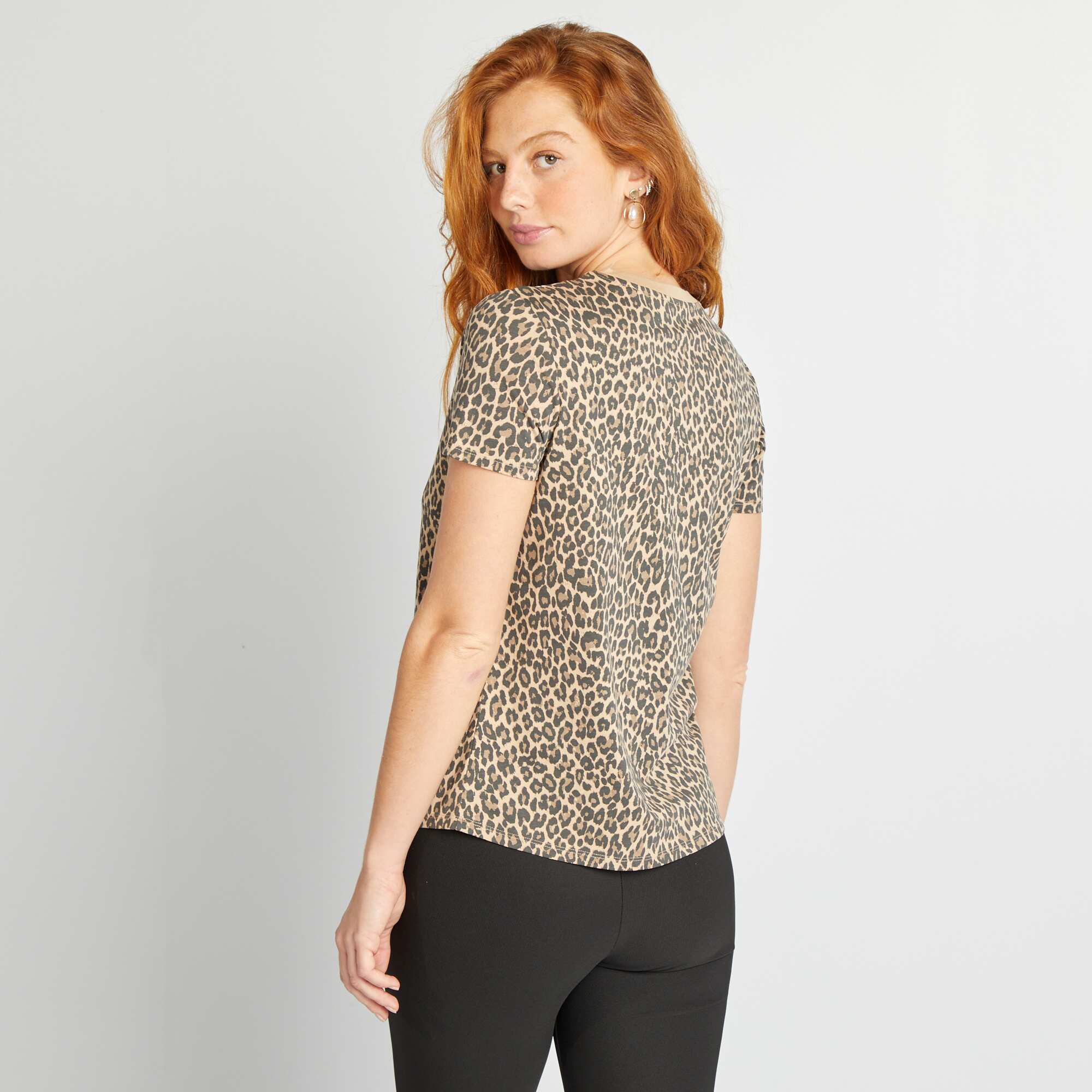 Printed T-shirt BEIGE - Image 4