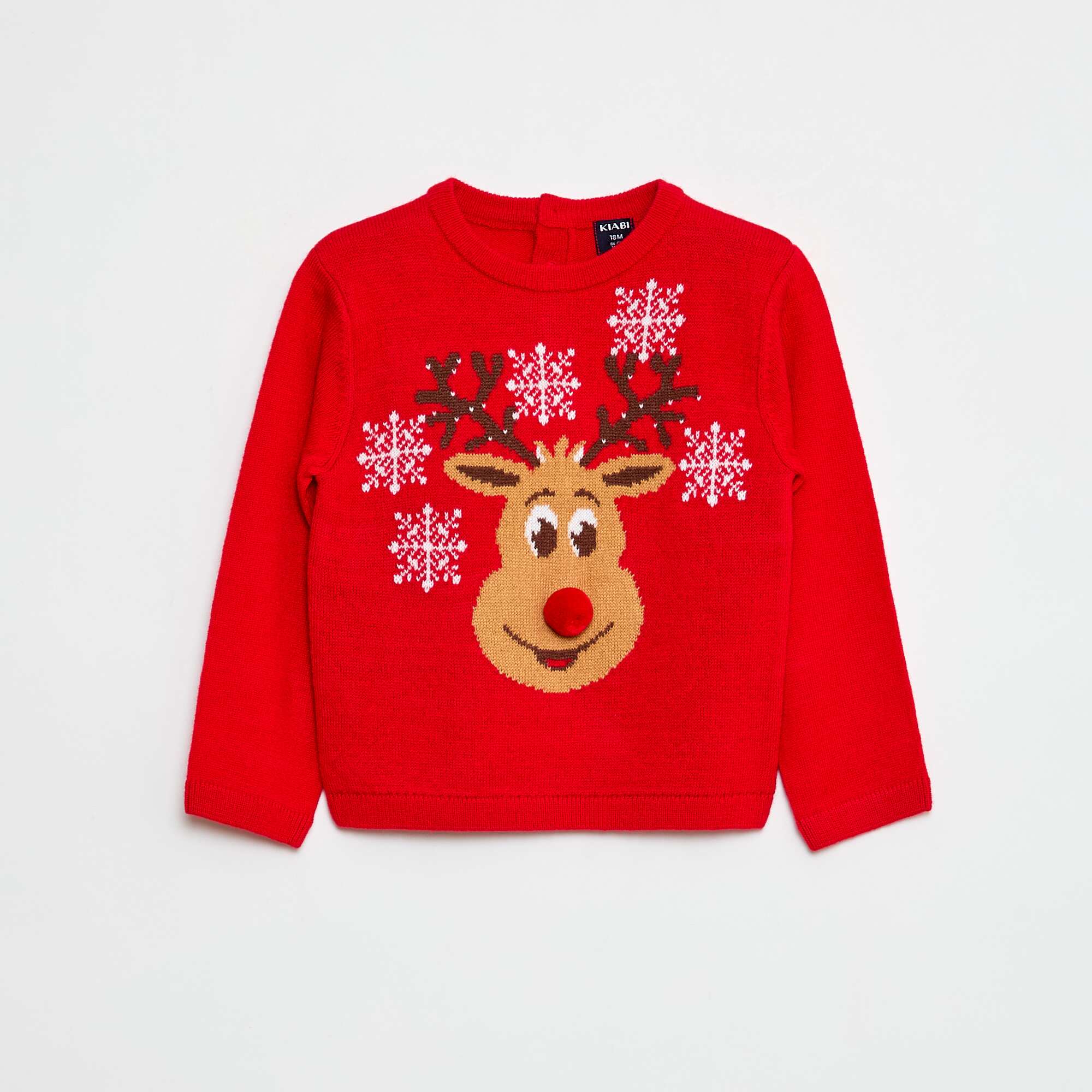 Printed Ugly Christmas Sweater RED