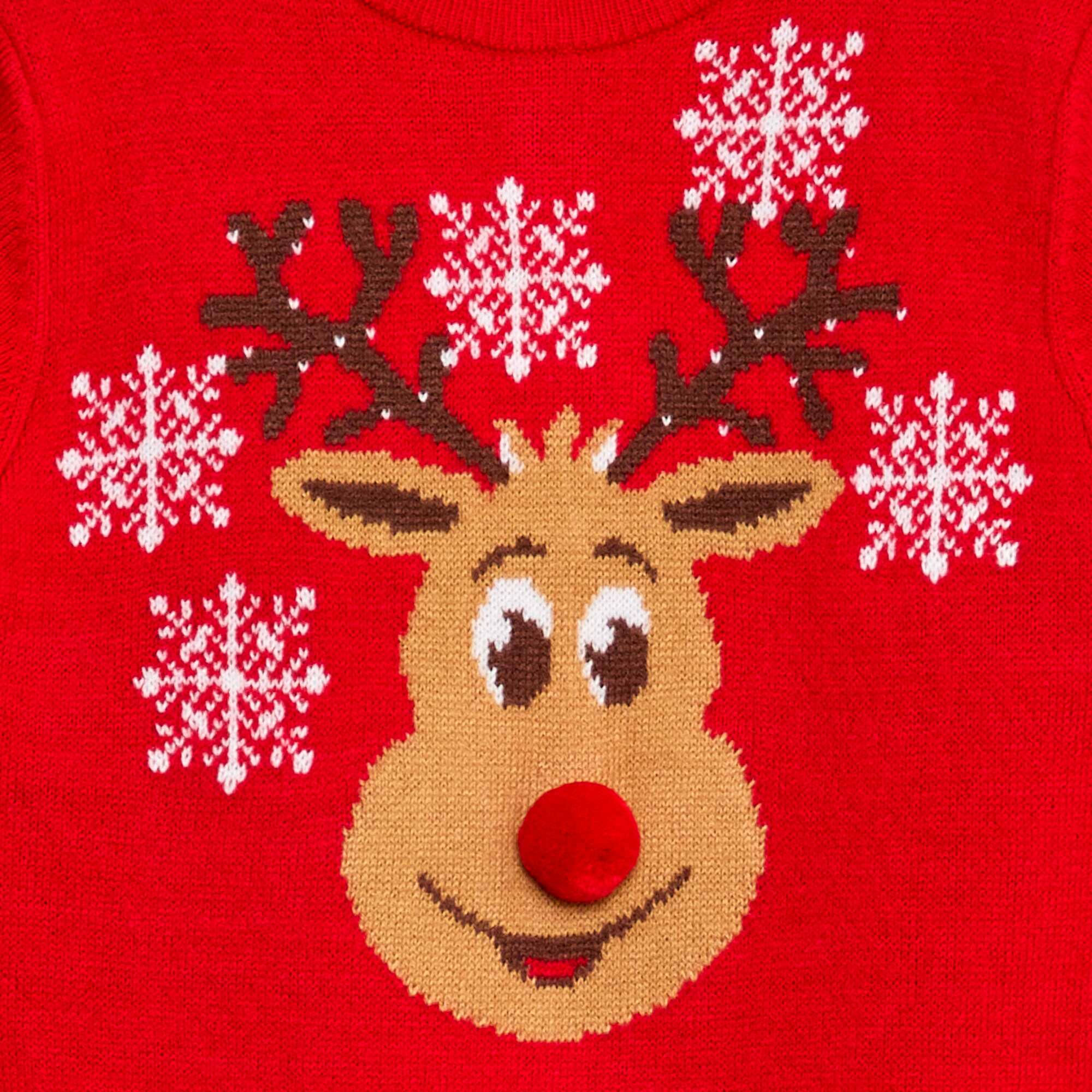 Printed Ugly Christmas Sweater RED - Image 2