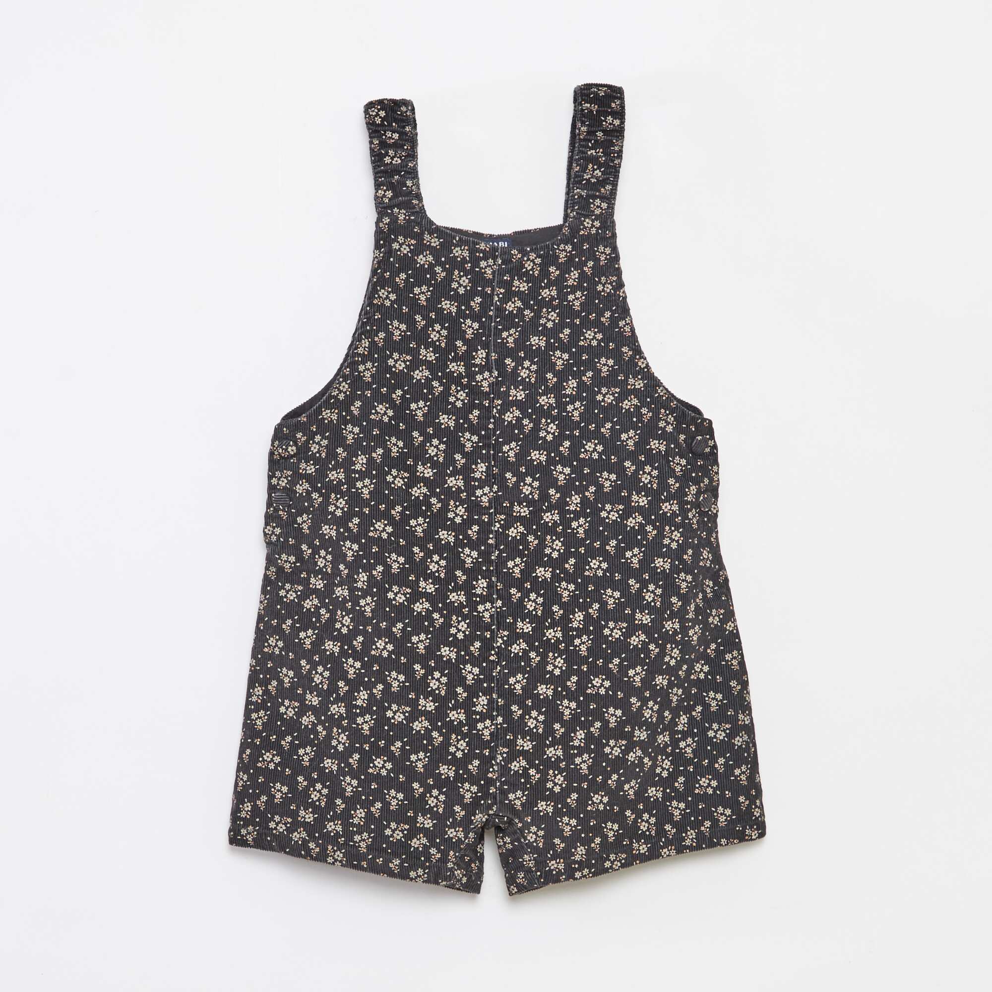 Printed Velvet Short Overalls GREY - Image 2