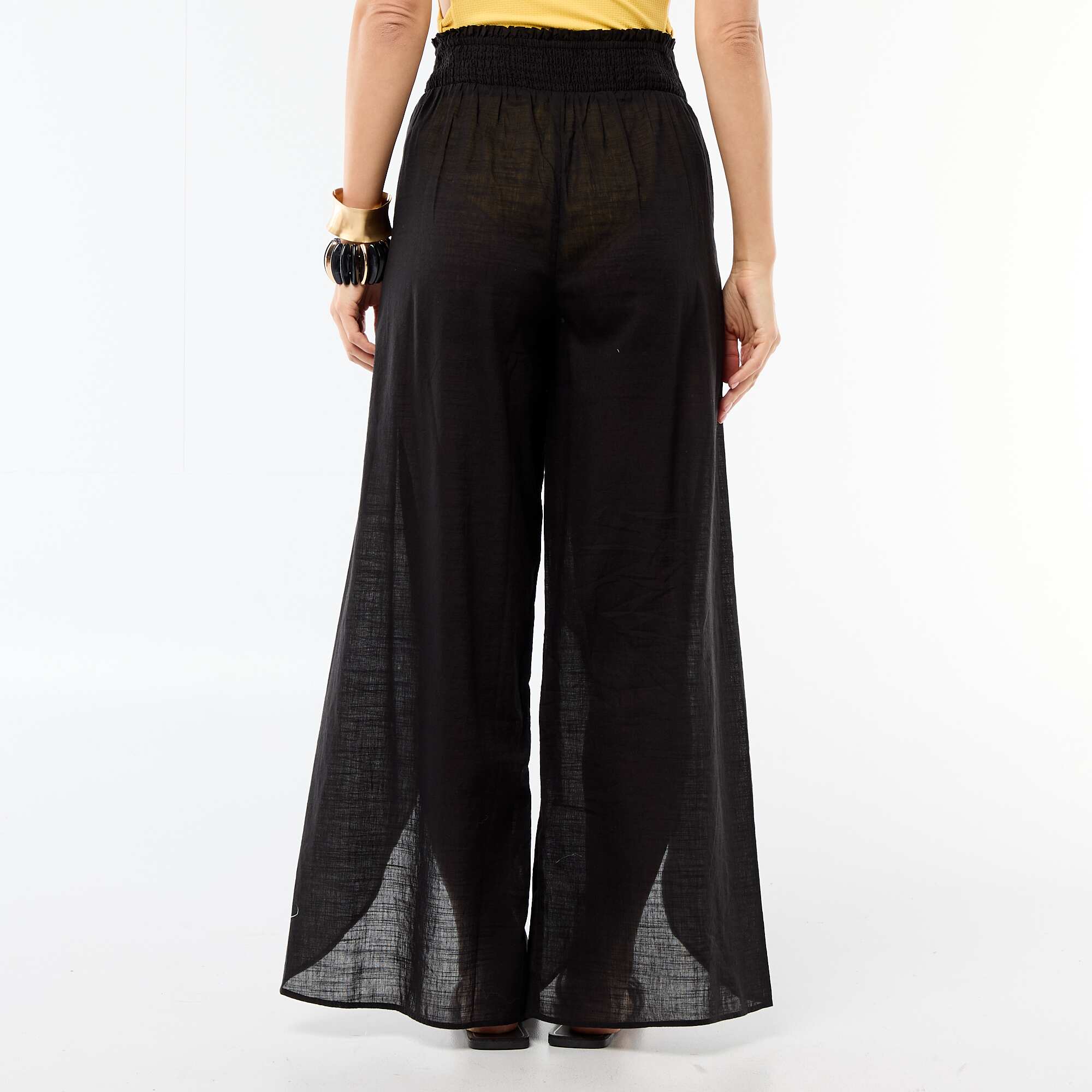Printed Viscose Beach Pants BLACK - Image 3