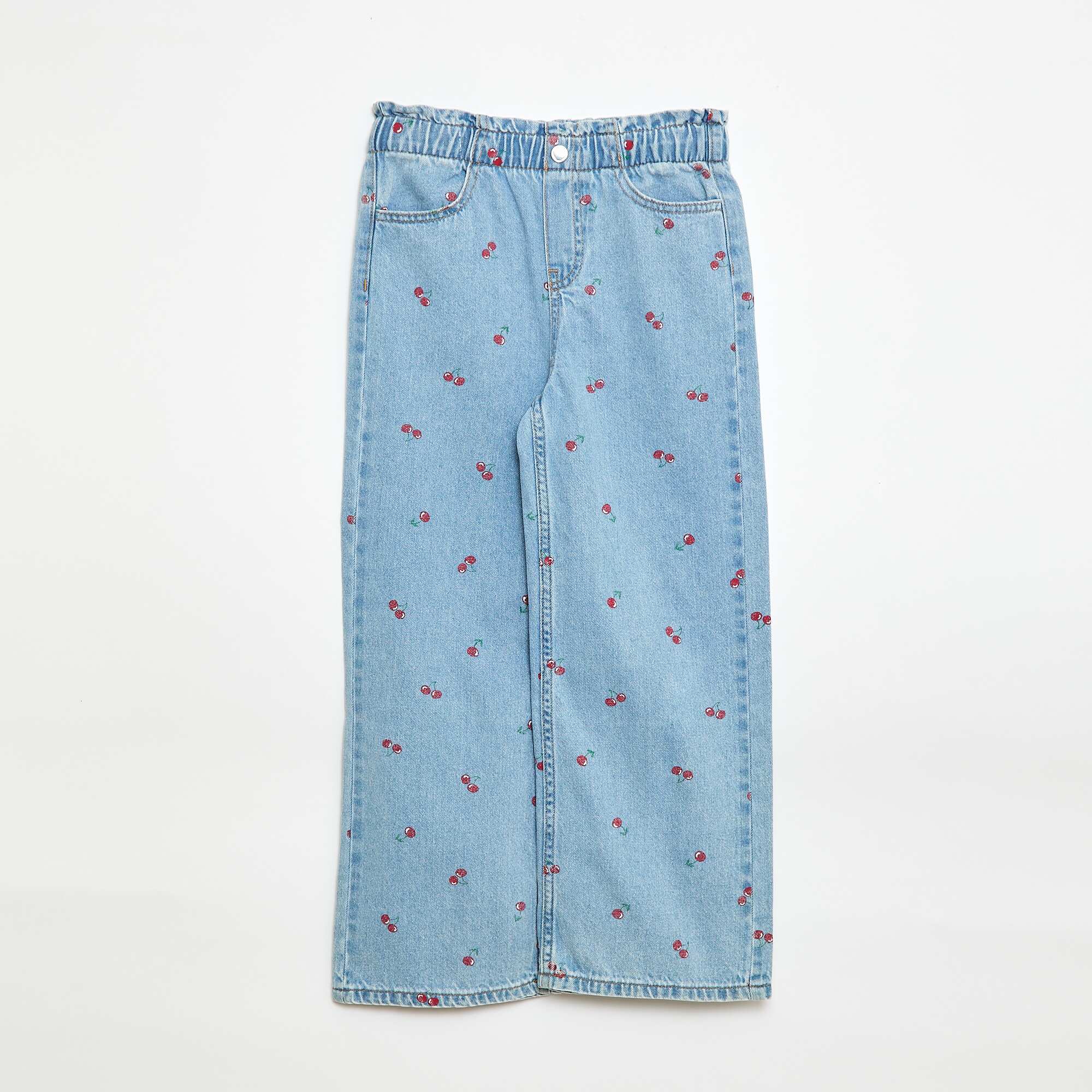Printed Wide Leg Jeans BLUE