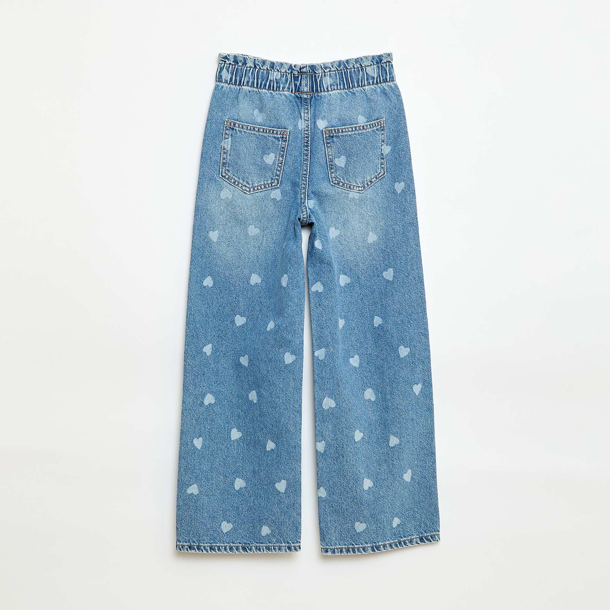 Printed Wide Leg Jeans BLUE - Image 2