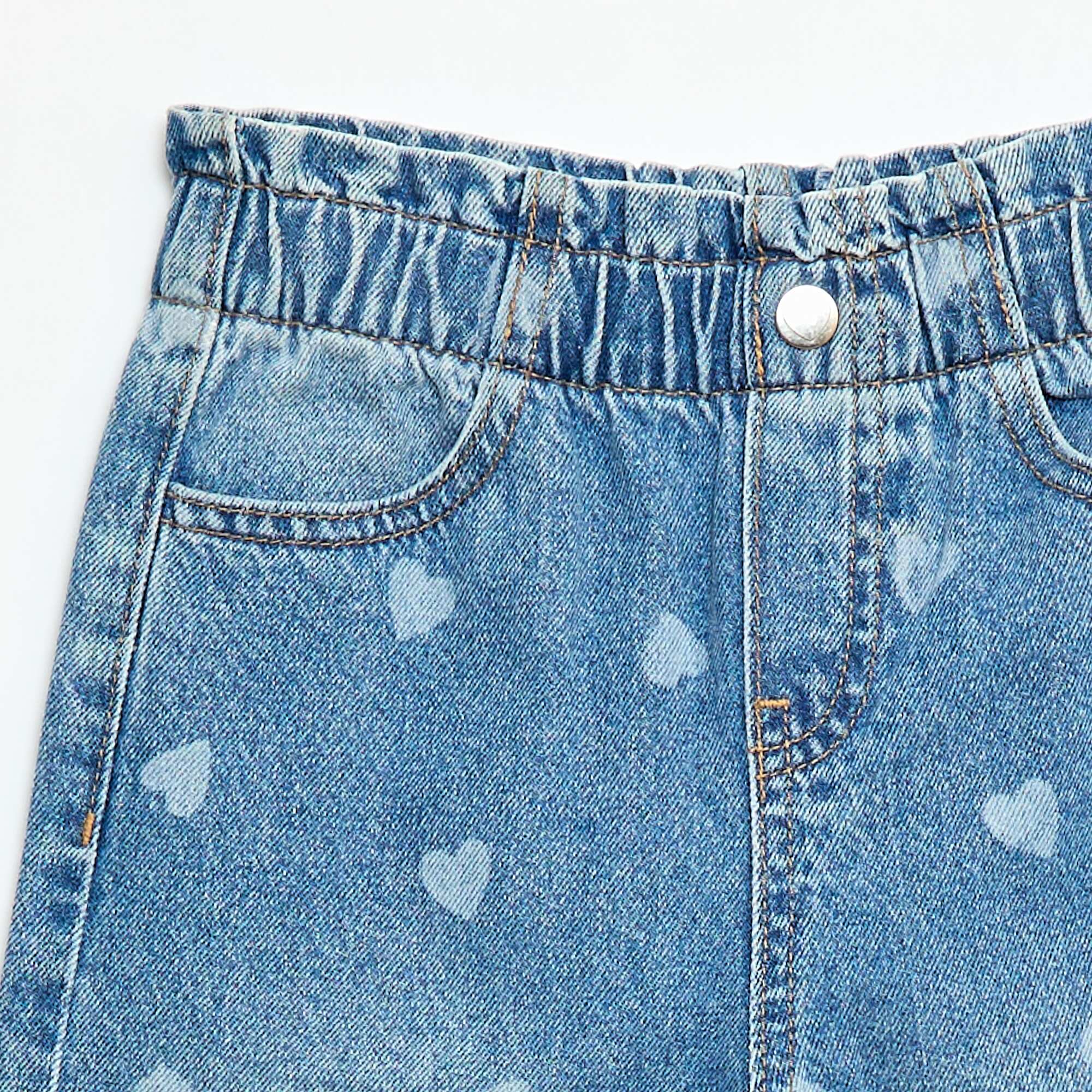 Printed Wide Leg Jeans BLUE - Image 3