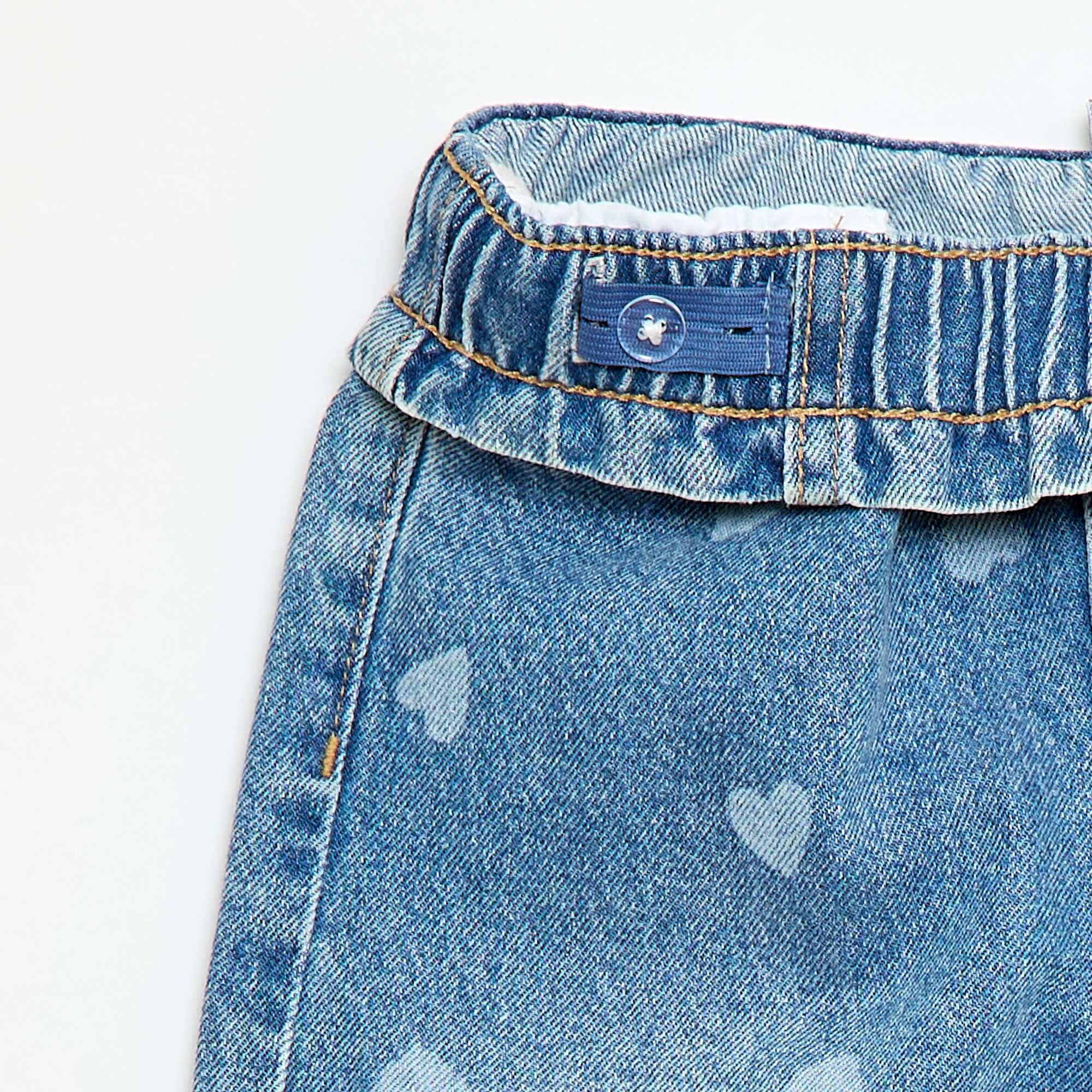 Printed Wide Leg Jeans BLUE - Image 4