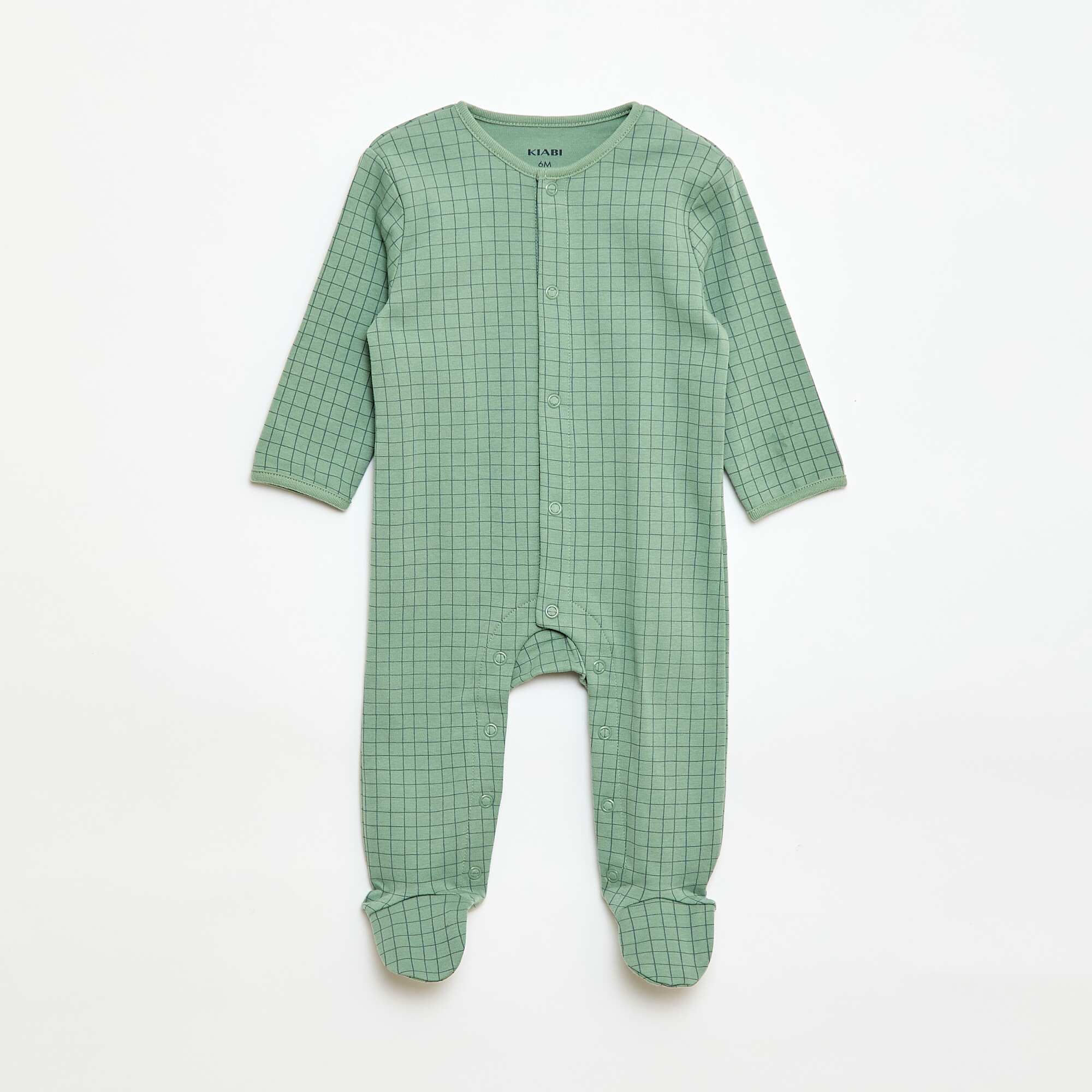 Pyjama Sleepsuit Set with Feet GREEN - Image 3