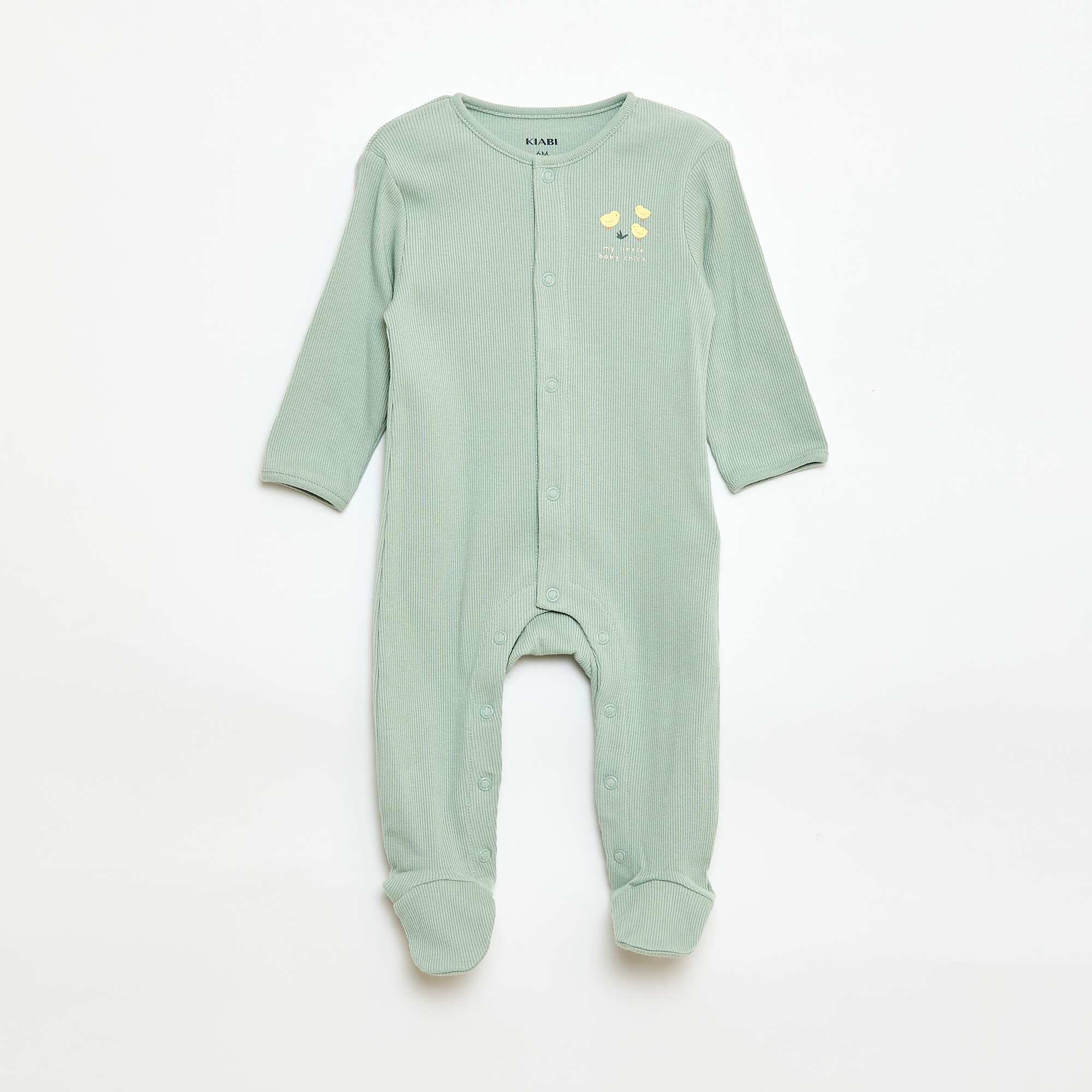 Pyjama Sleepsuit Set with Feet GREEN - Image 4