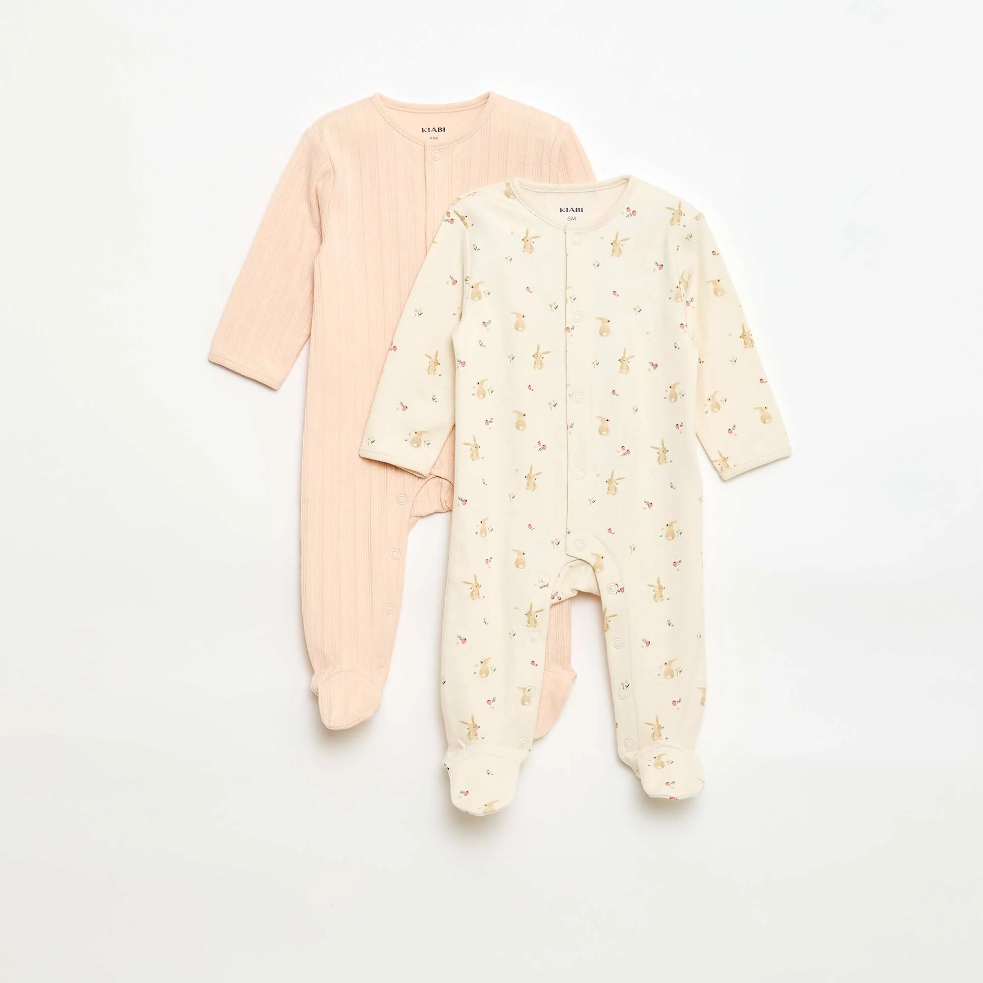 Pyjama Sleepsuit Set with Feet WHITE