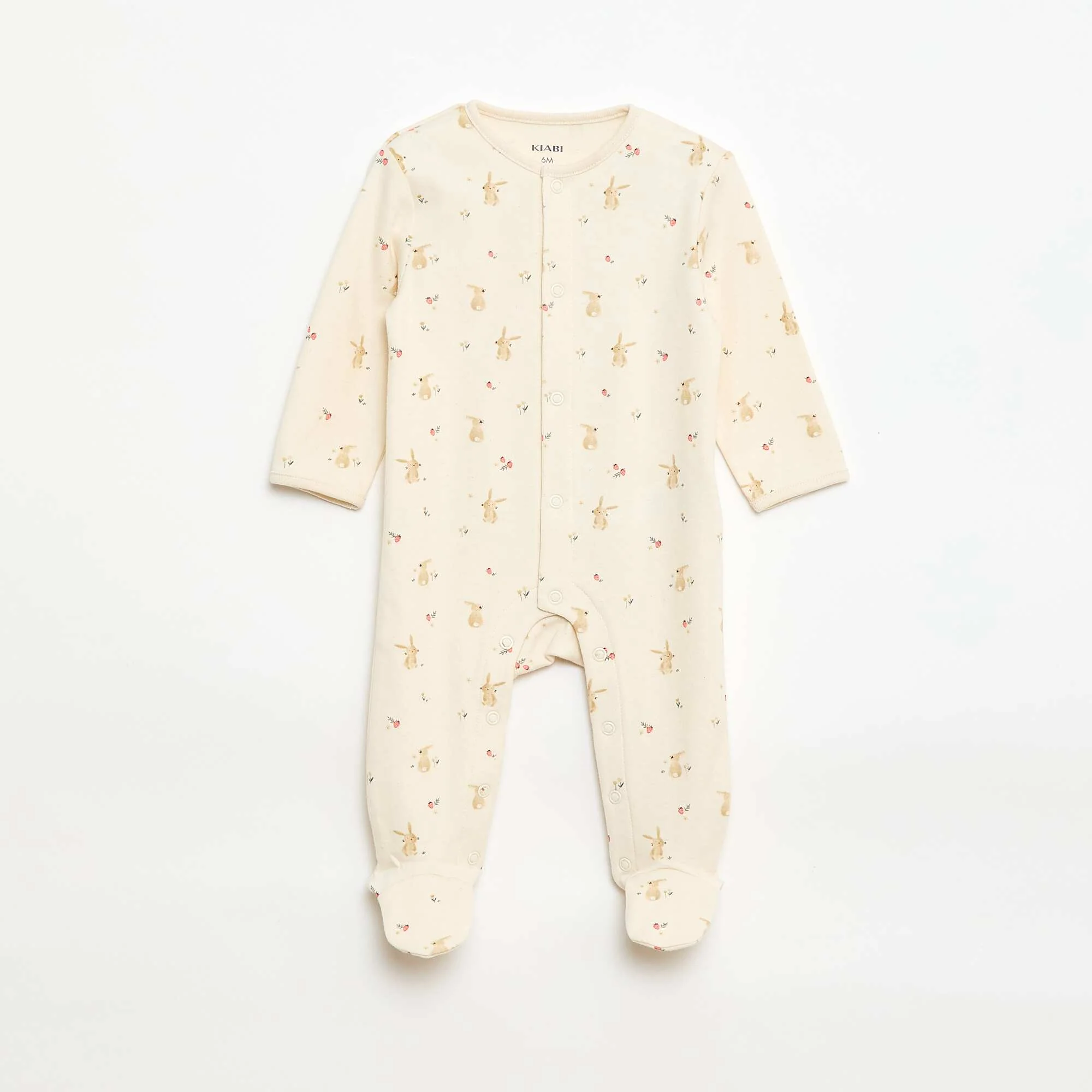 Pyjama Sleepsuit Set with Feet WHITE - Image 3