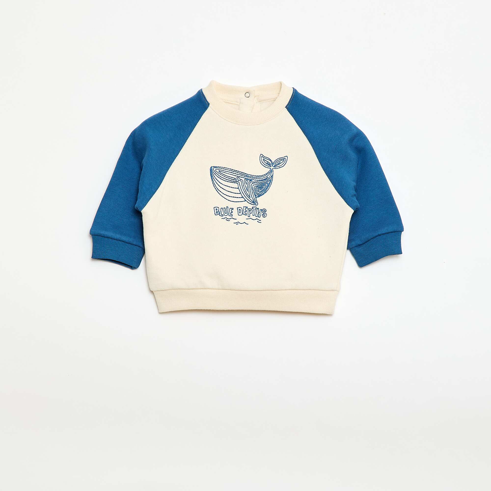 Raglan Sleeve Fleece Sweatshirt BEIGE