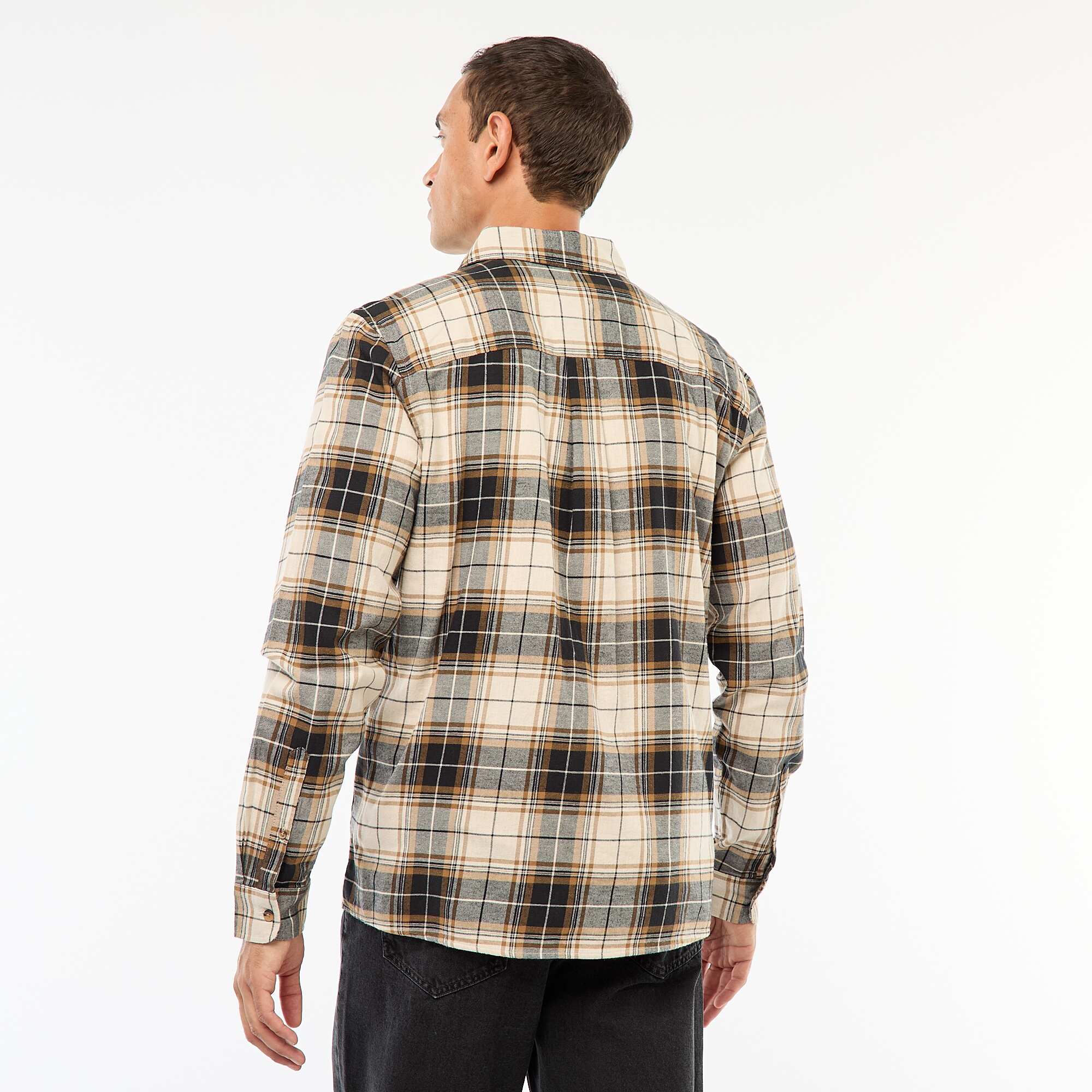 Regular Fit Checkered Shirt BEIGE - Image 4