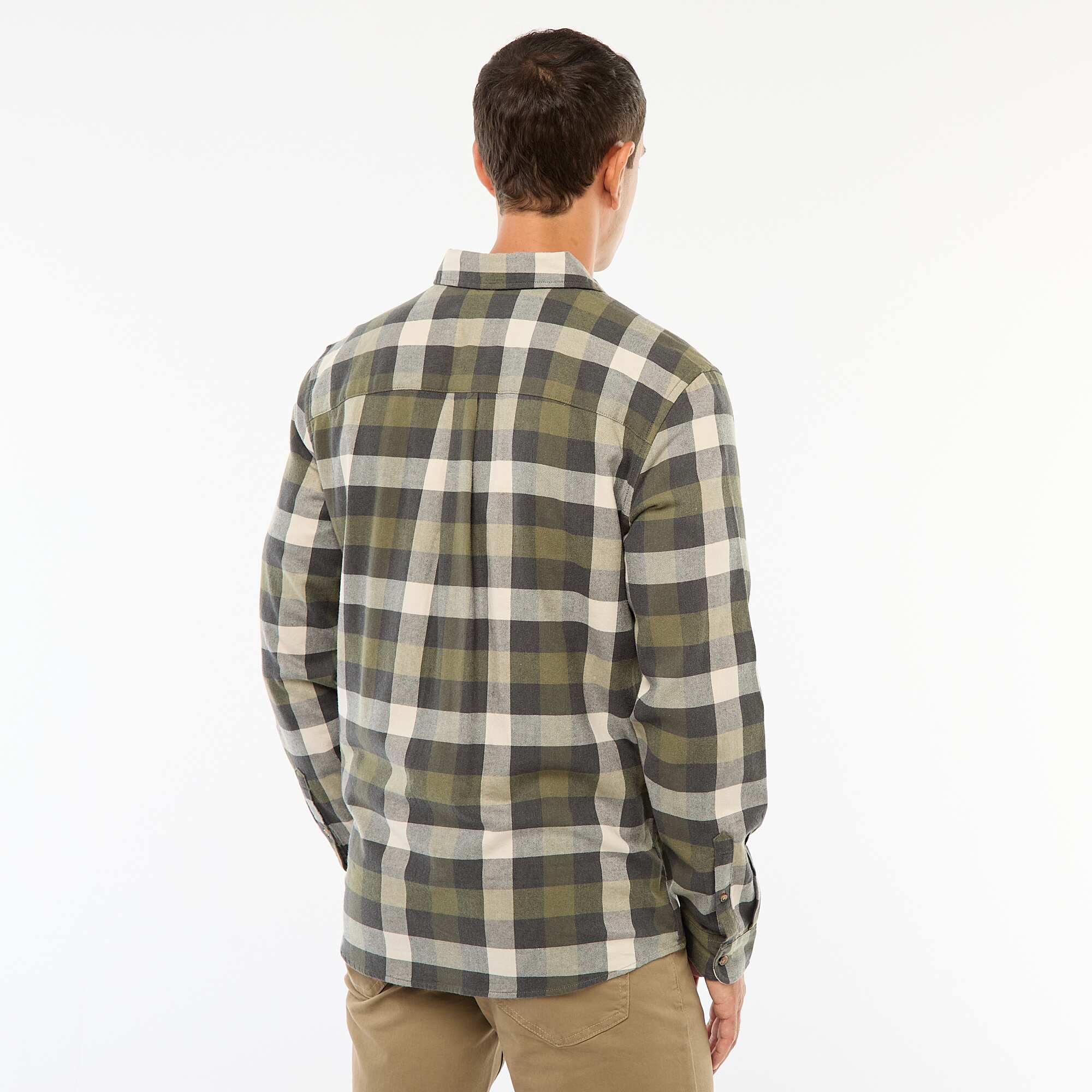 Regular Fit Checkered Shirt KHAKI - Image 3