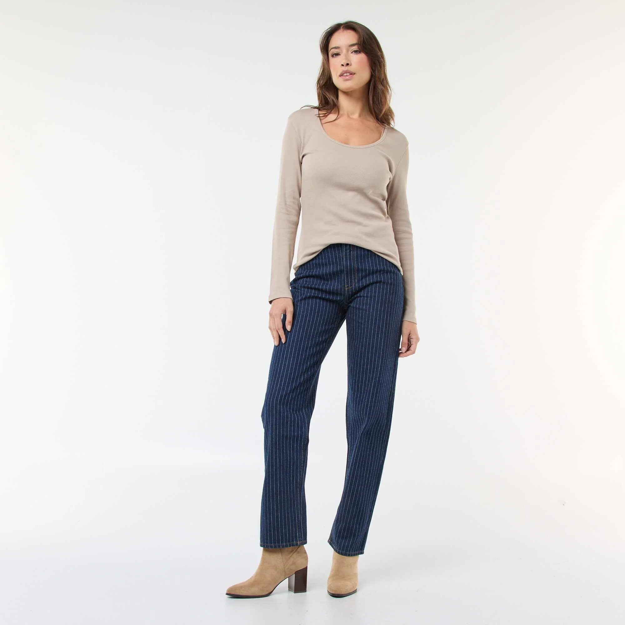 Regular Fit Cotton Line Jeans BLUE