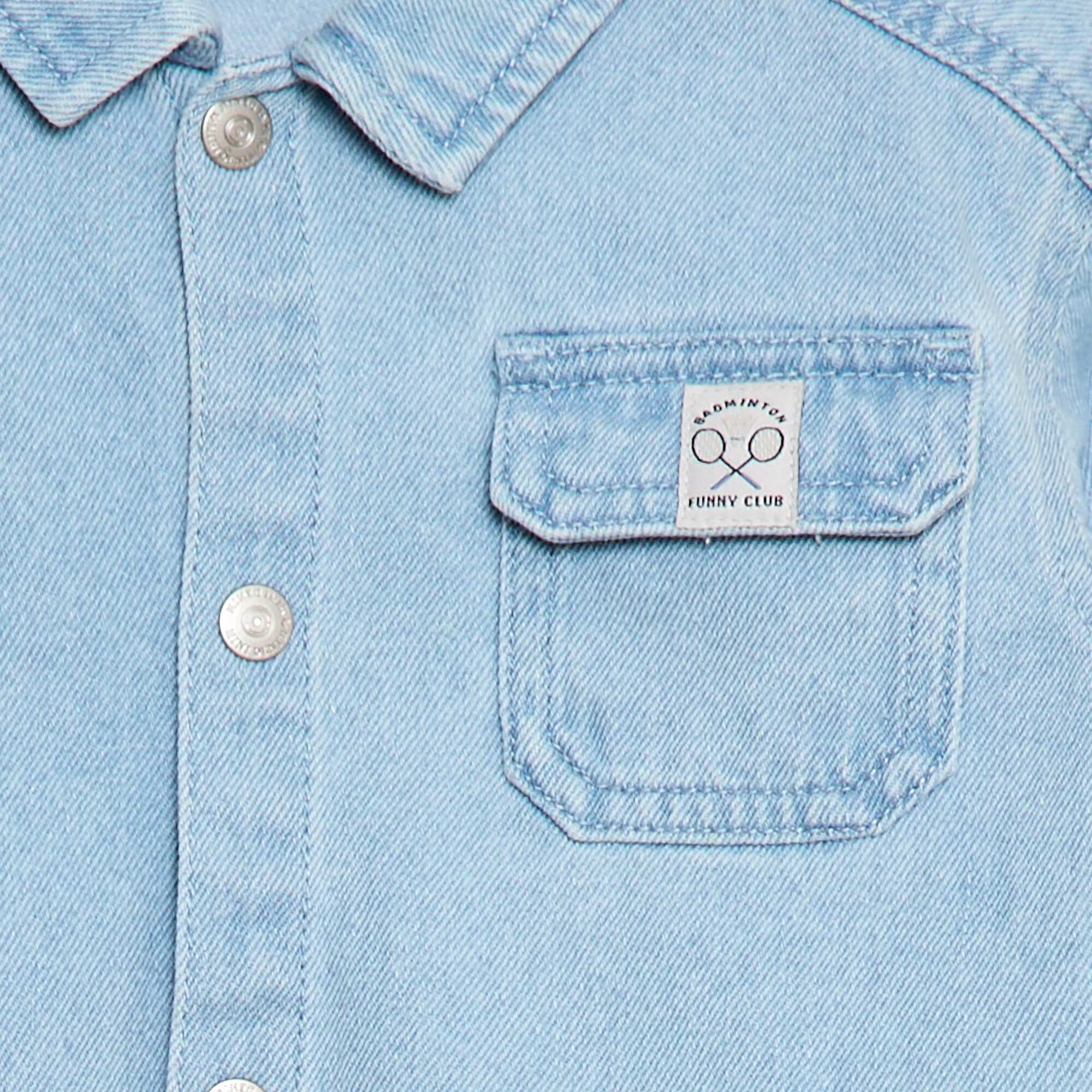 Regular Fit Denim Shirt in Cotton BLUE - Image 3