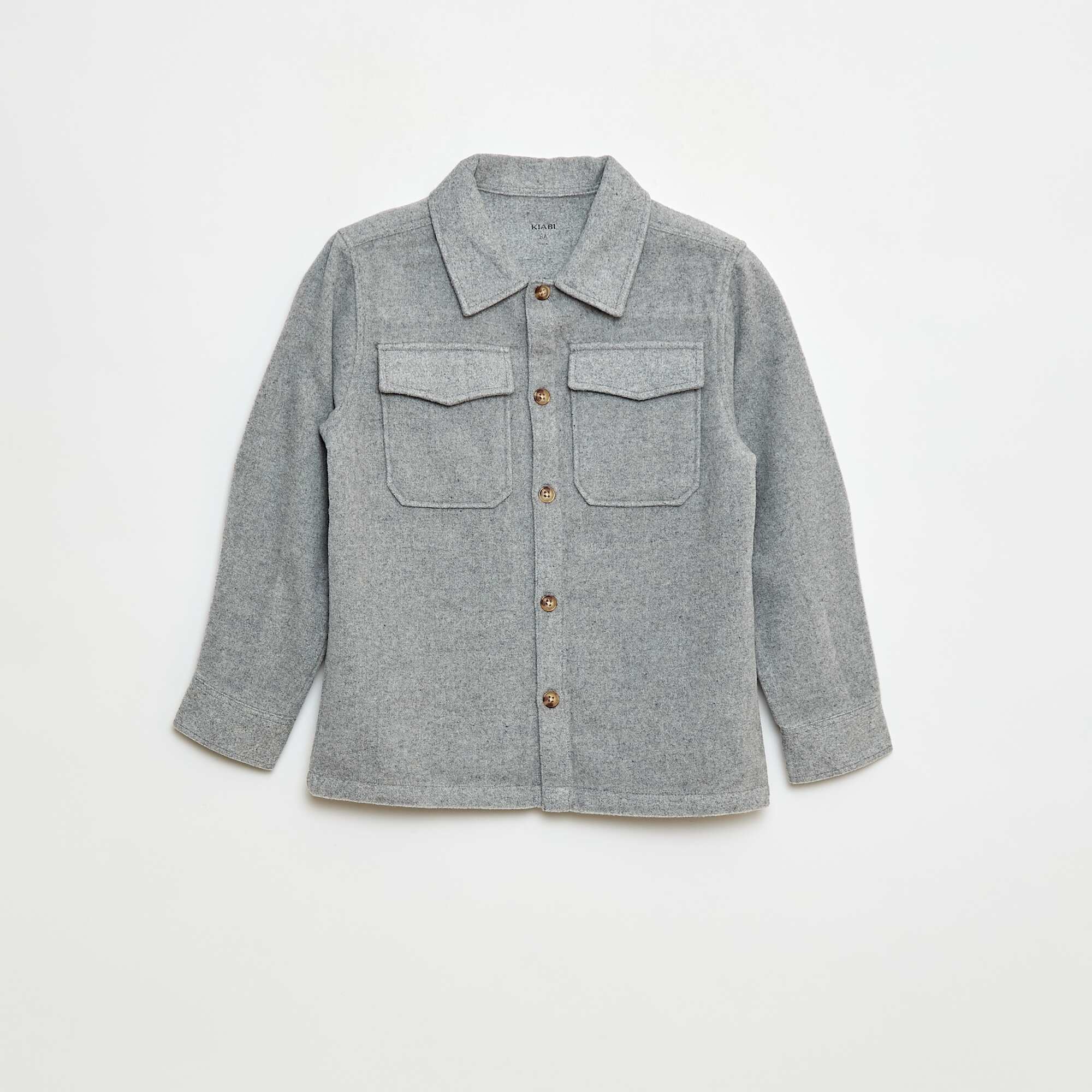 Regular Fit Flannel Overshirt GREY - Image 2
