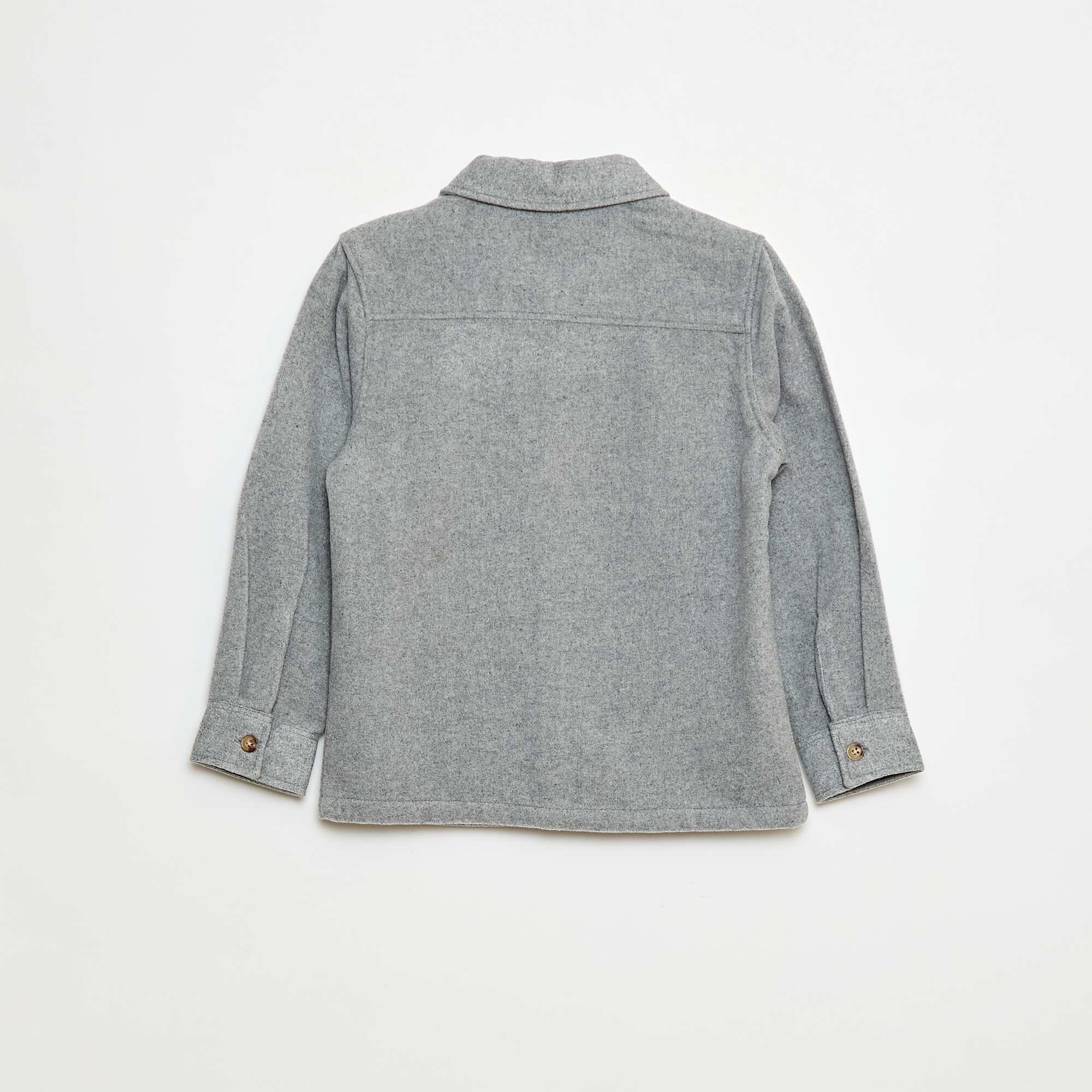 Regular Fit Flannel Overshirt GREY - Image 4