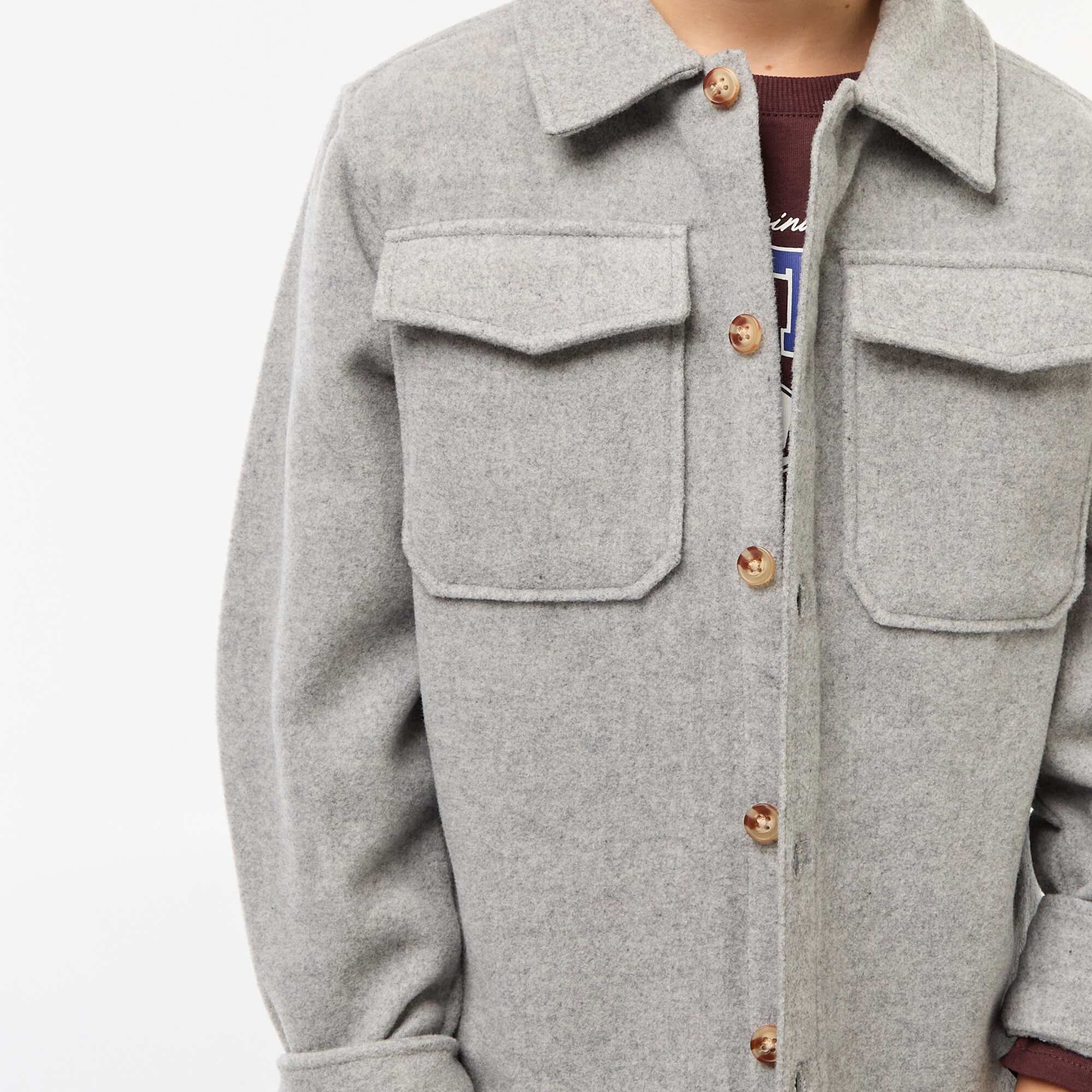 Regular Fit Flannel Overshirt GREY - Image 5