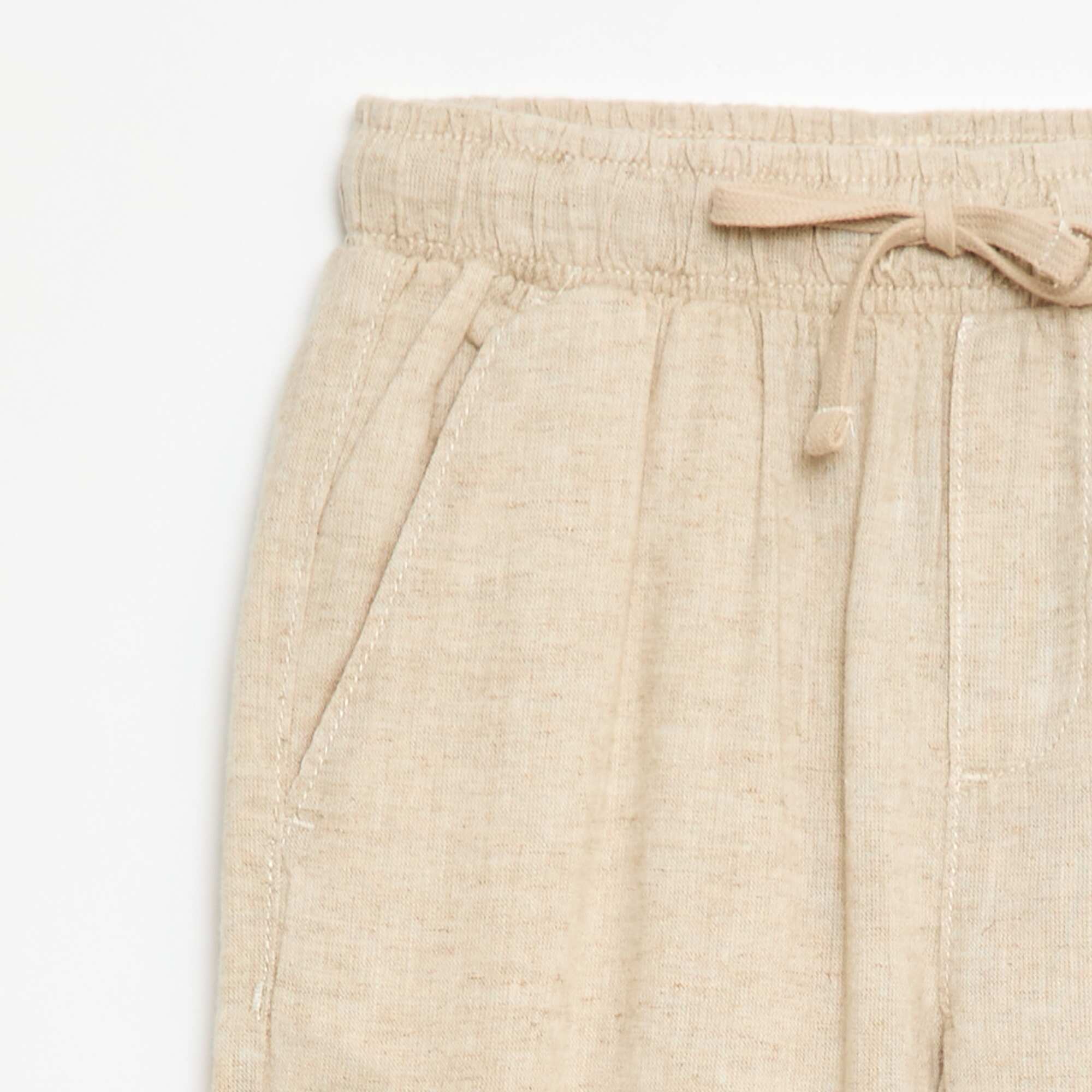 Regular Fit Linen Blend Trousers WHITE - Image 3