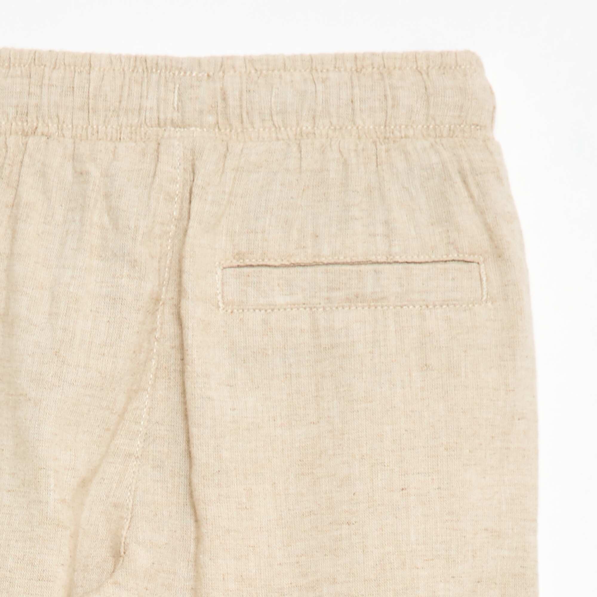 Regular Fit Linen Blend Trousers WHITE - Image 4
