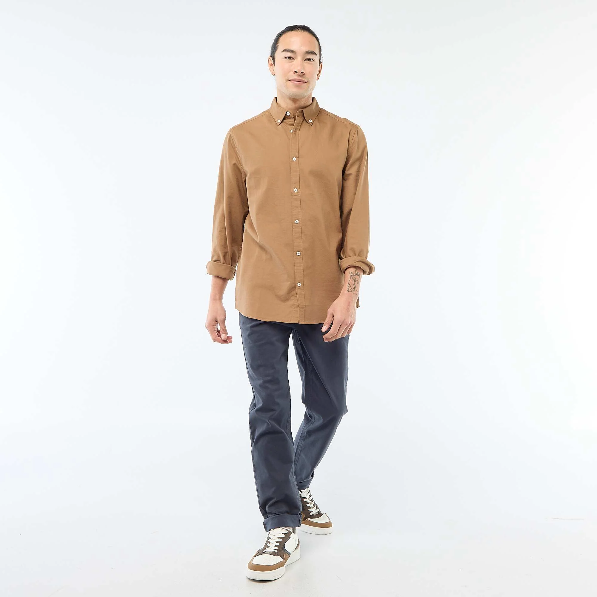Regular-fit Oxford shirt BROWN - Image 2