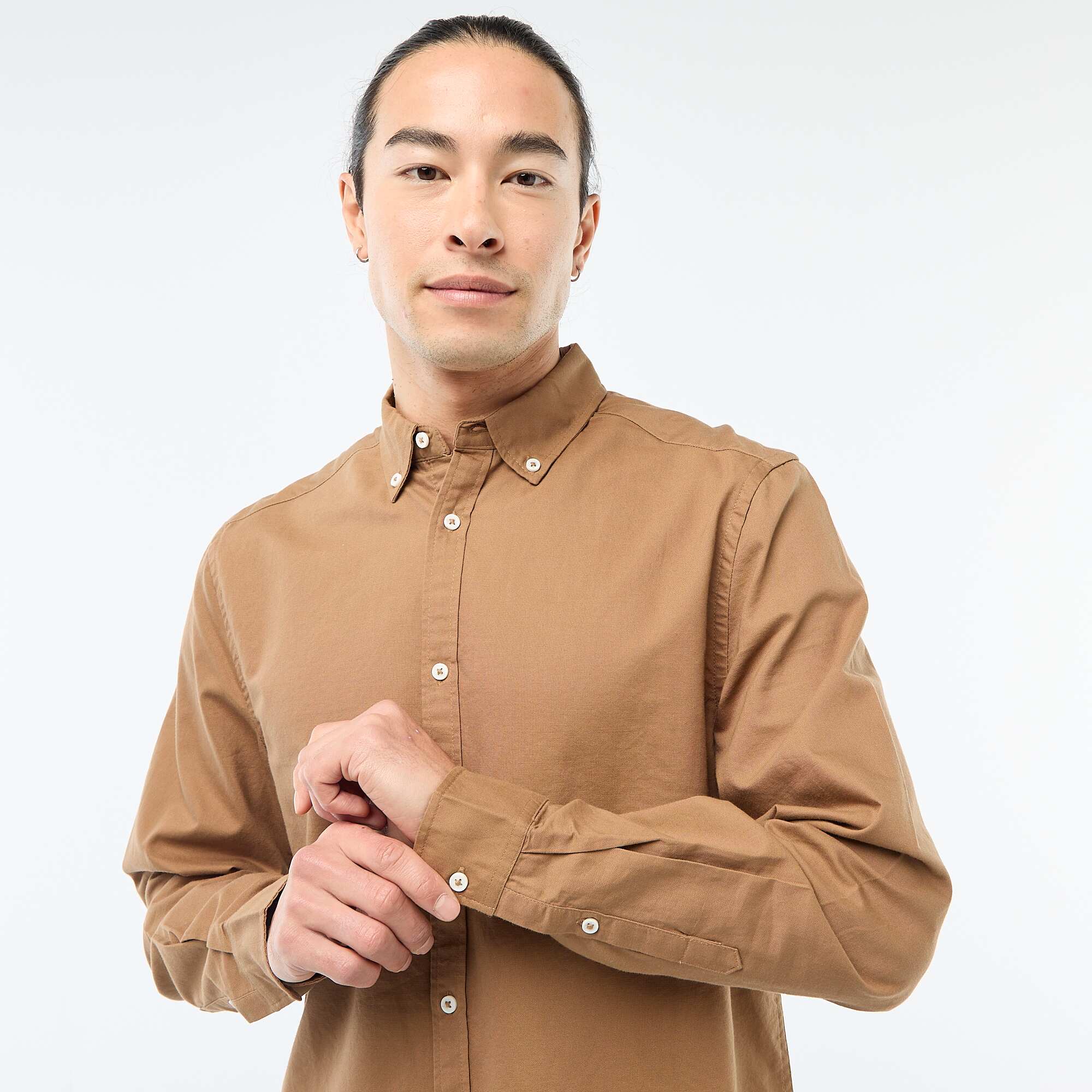 Regular-fit Oxford shirt BROWN - Image 3