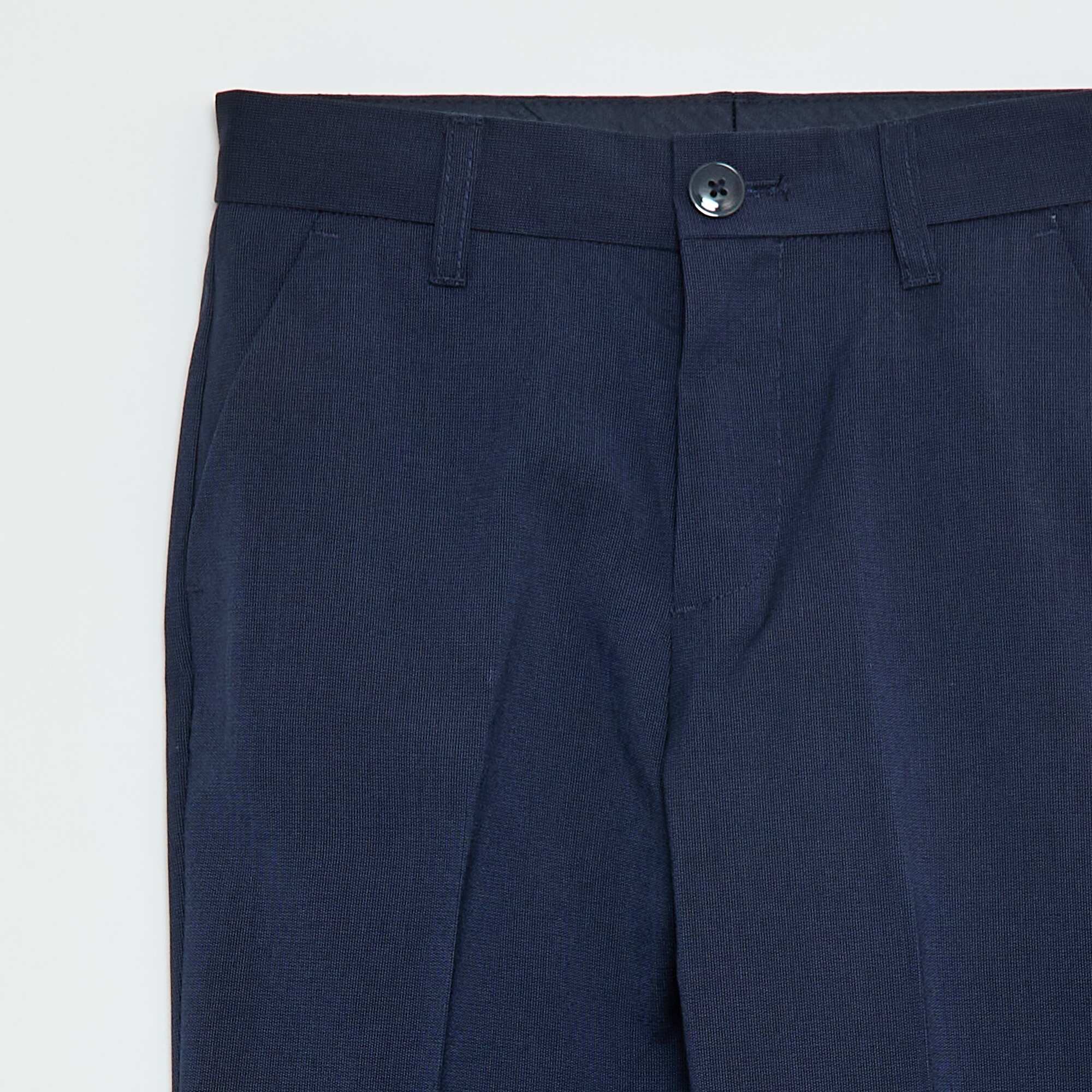 Regular Fit Plain Suit Trousers BLACK - Image 3