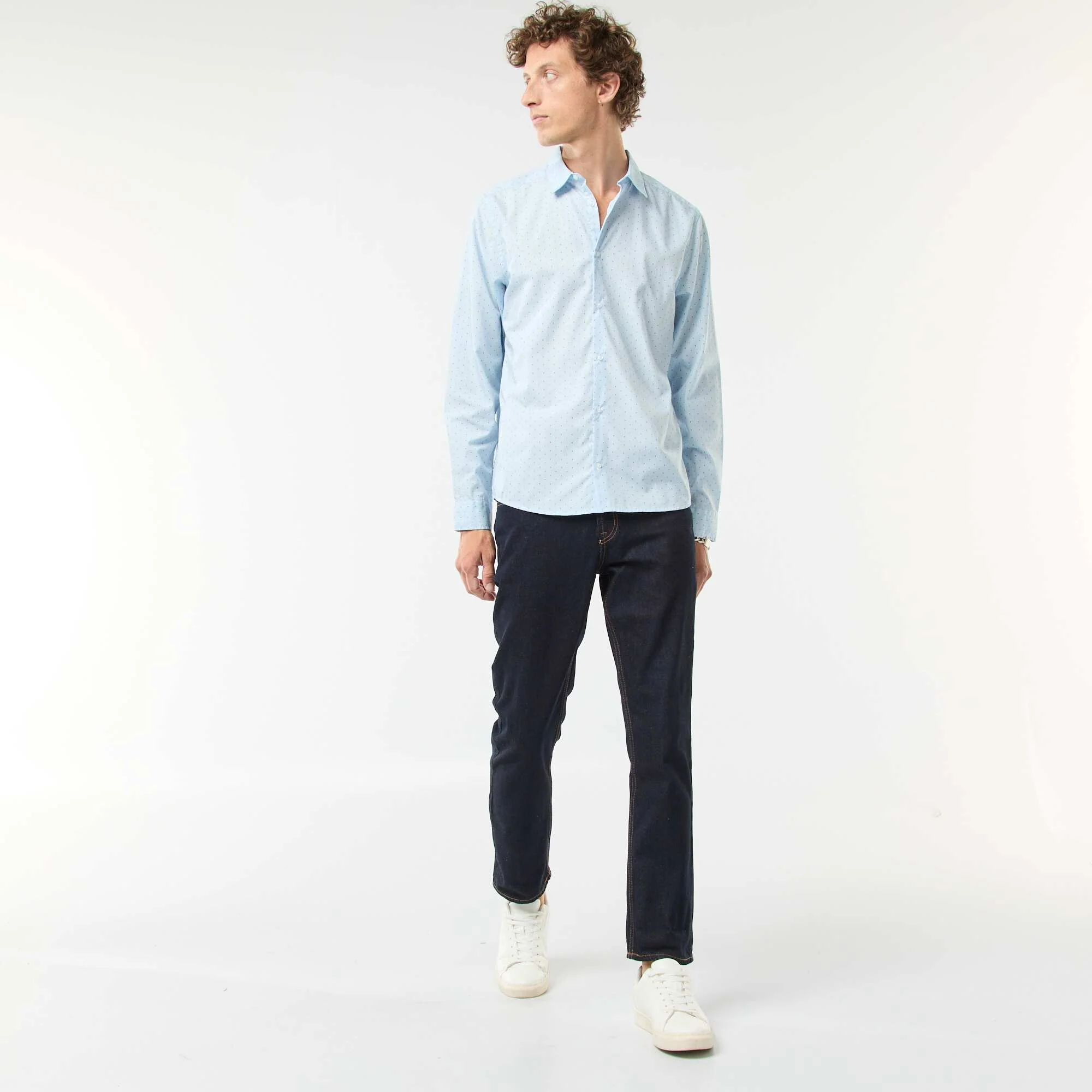 Regular fit polka dot shirt BLUE - Image 2