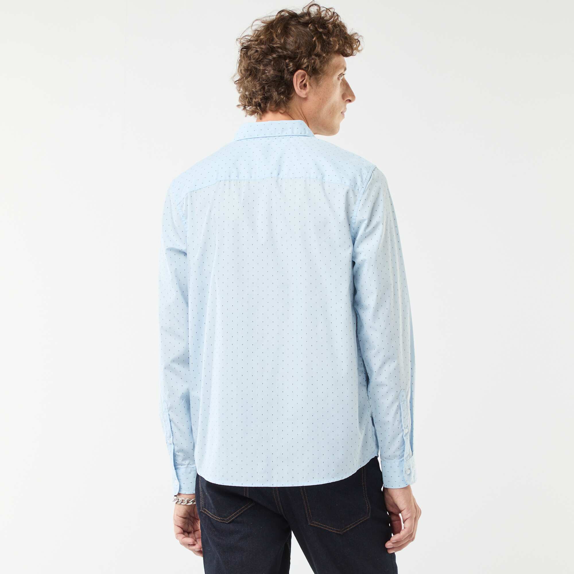 Regular fit polka dot shirt BLUE - Image 3