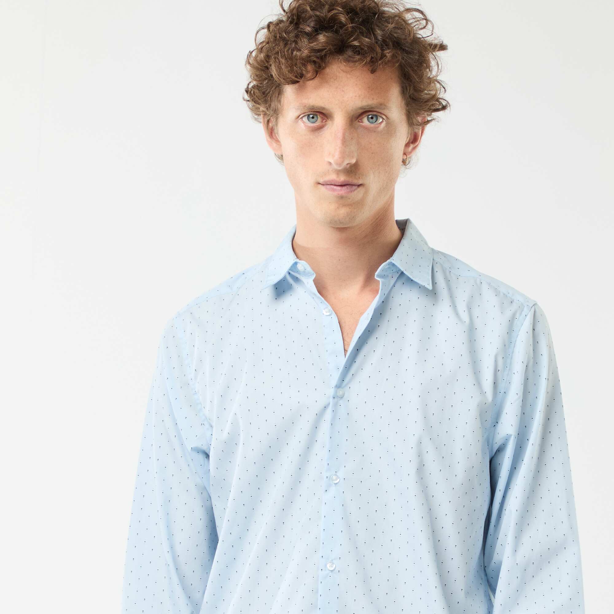 Regular fit polka dot shirt BLUE - Image 4