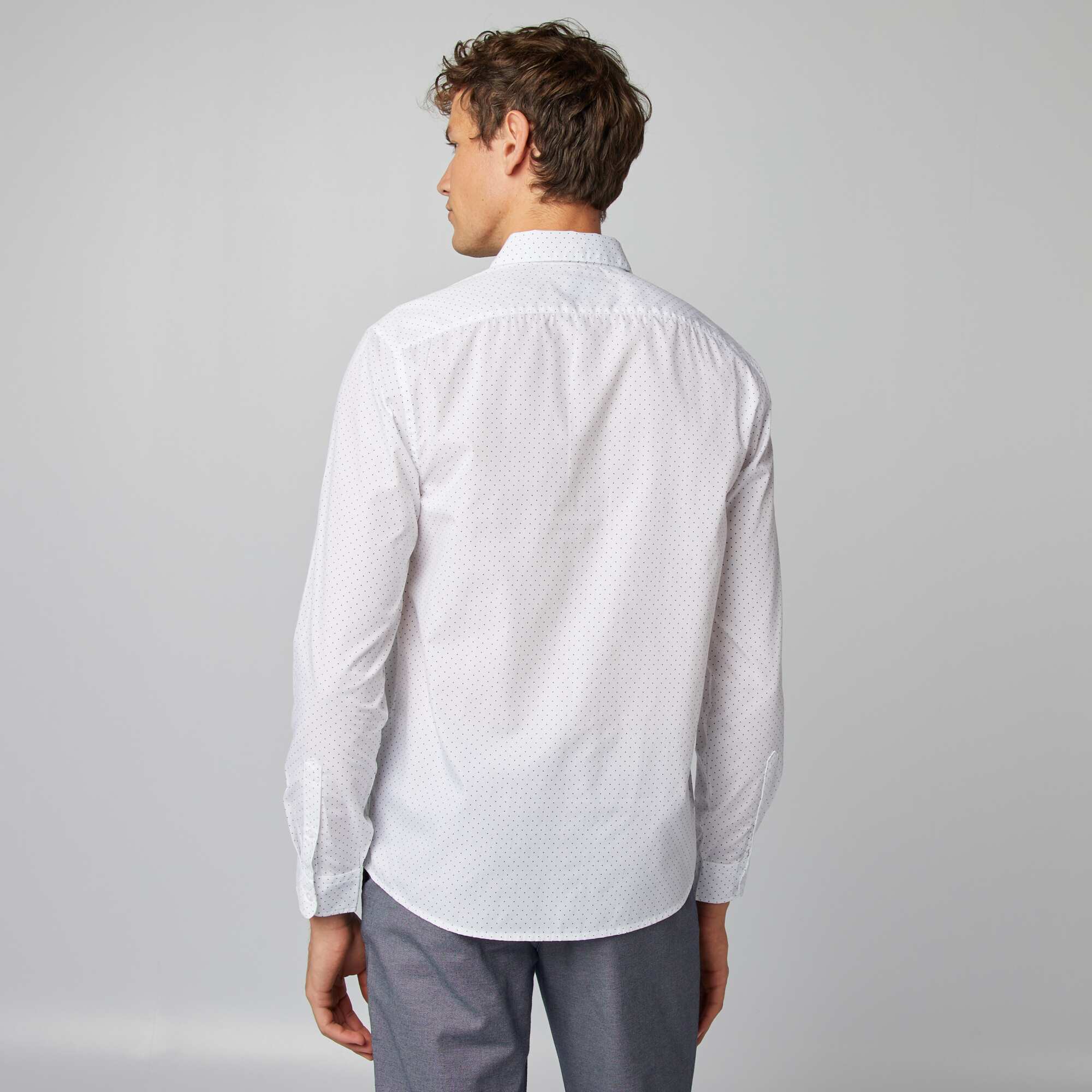 Regular fit polka dot shirt WHITE - Image 4