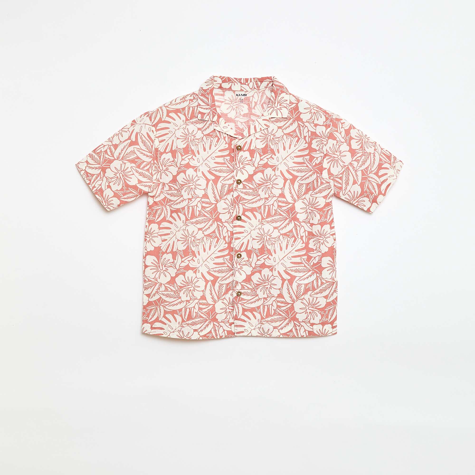 Regular Fit Short-Sleeve Cotton Shirt RED - Image 2