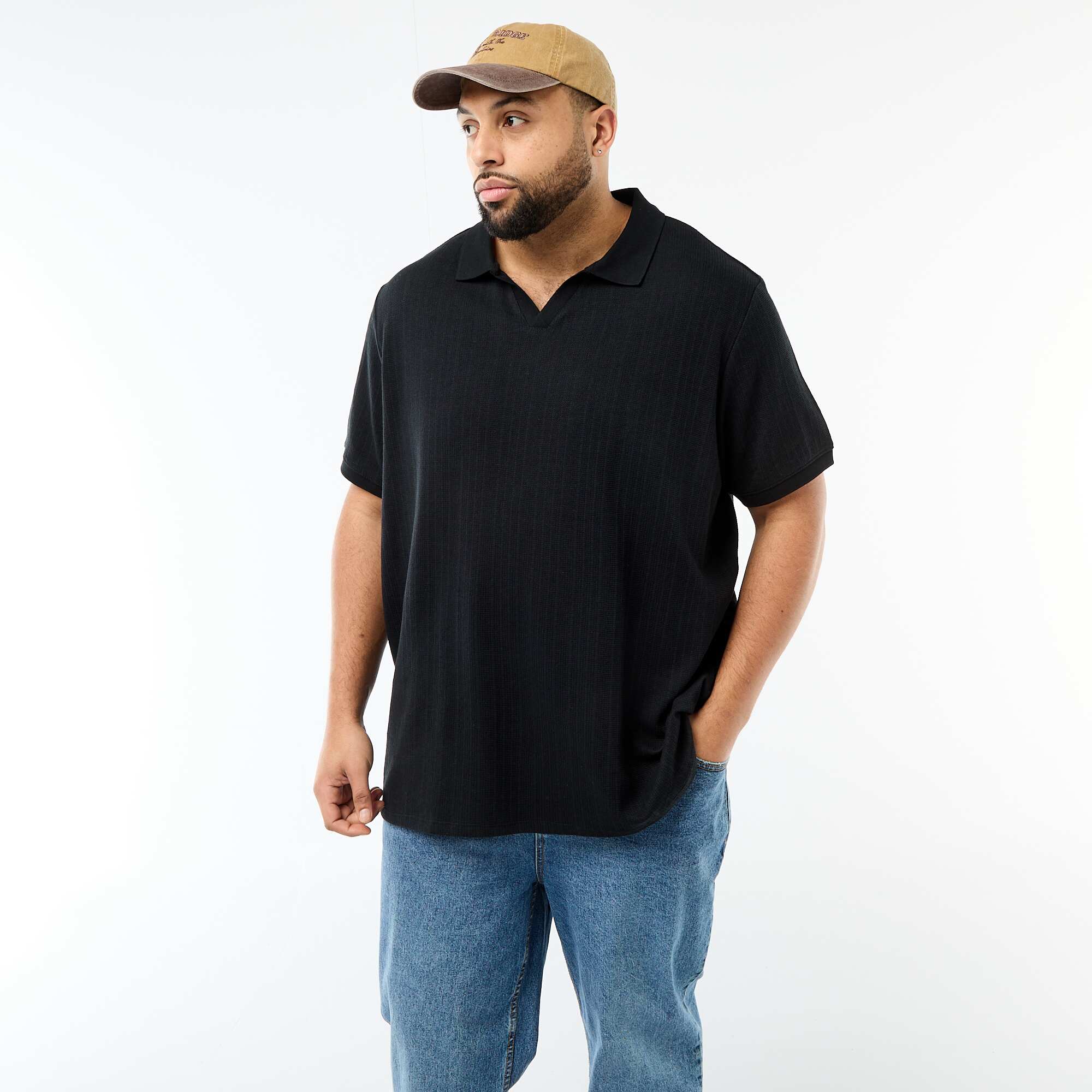 Regular Fit Short-Sleeve Polo Shirt BLACK