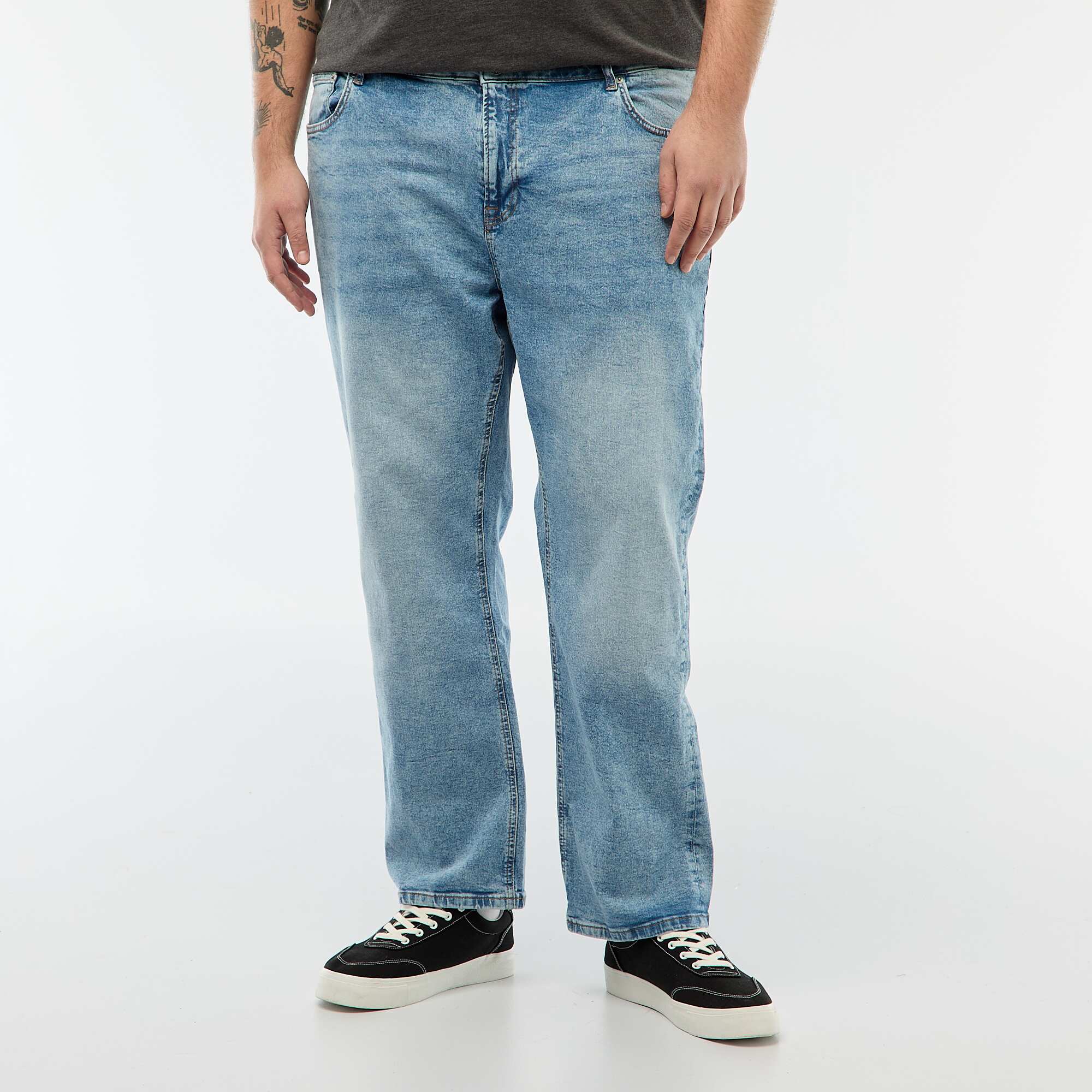 Regular fit / straight leg jeans with 5 pockets BLUE - Image 2