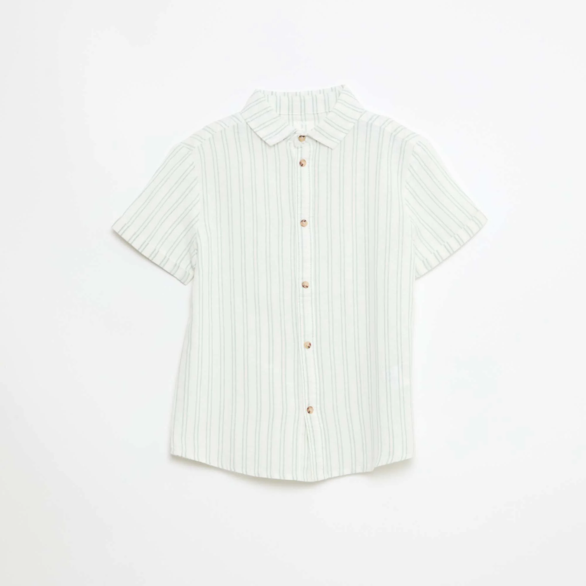 Regular Fit Striped Cotton Shirt WHITE