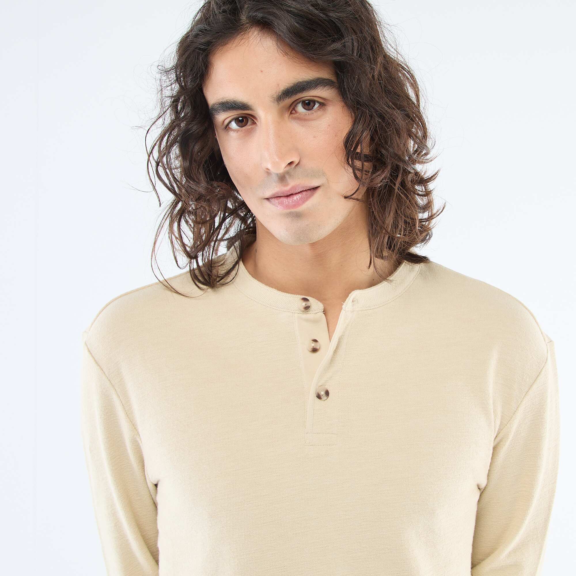 Regular Fit Tunisian T-shirt BEIGE - Image 5