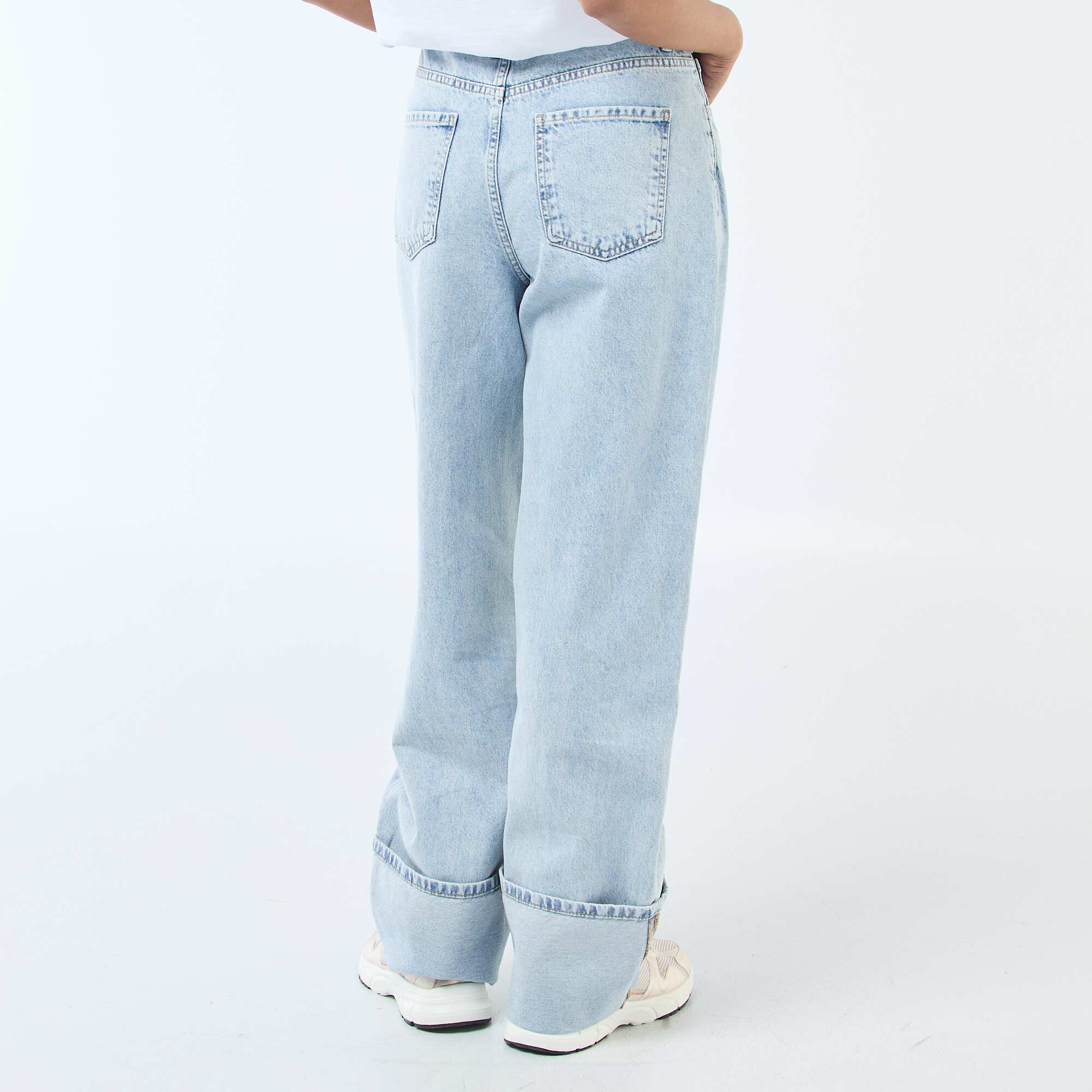 Regular jeans / standard waist with wide cuffs BLUE - Image 3