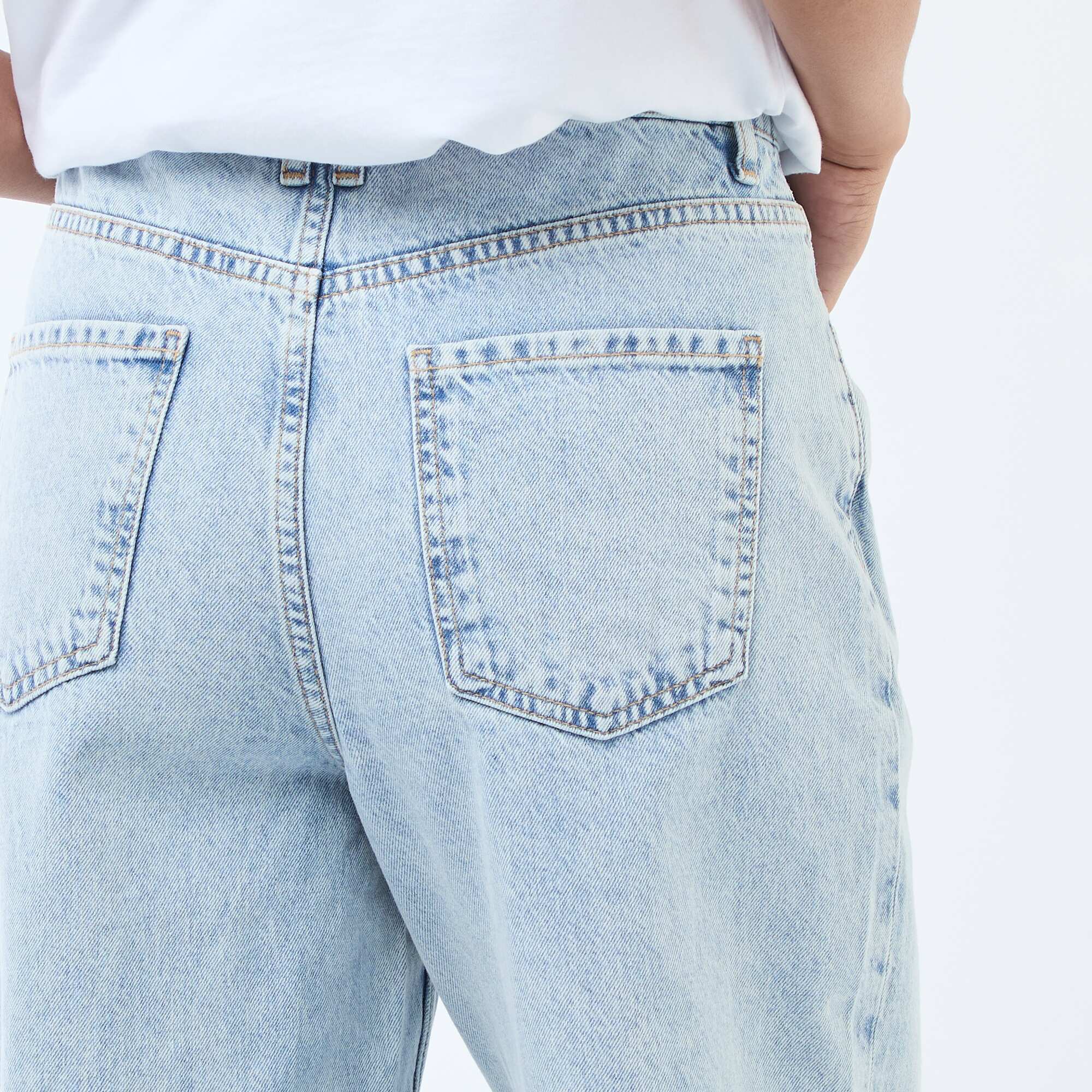 Regular jeans / standard waist with wide cuffs BLUE - Image 6
