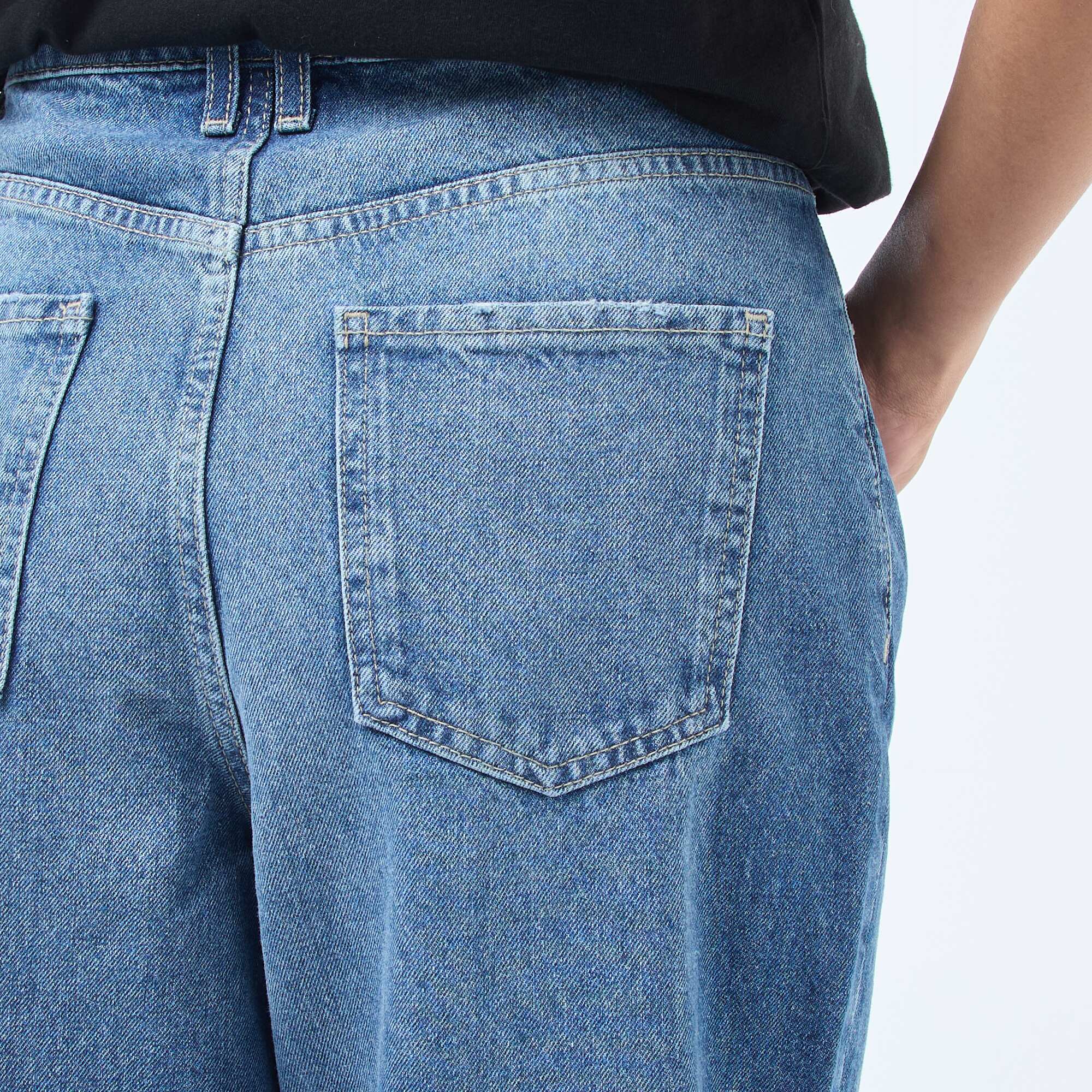 Regular jeans / standard waist with wide cuffs BLUE - Image 5