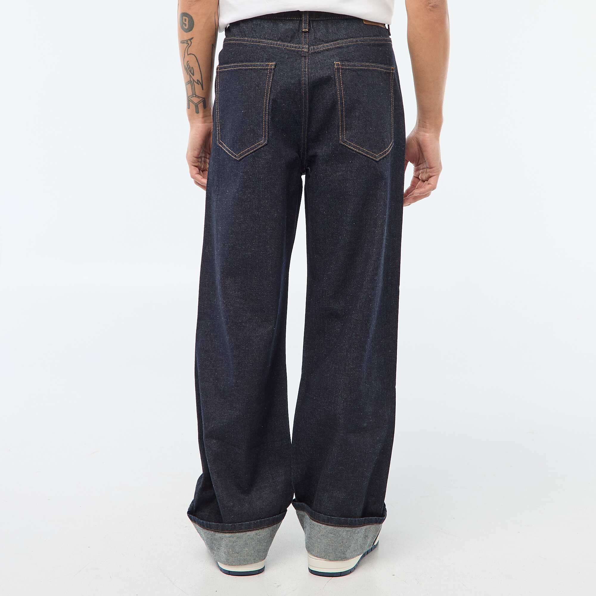 Regular Jeans with Cuffed Hem - L32 BLUE - Image 3