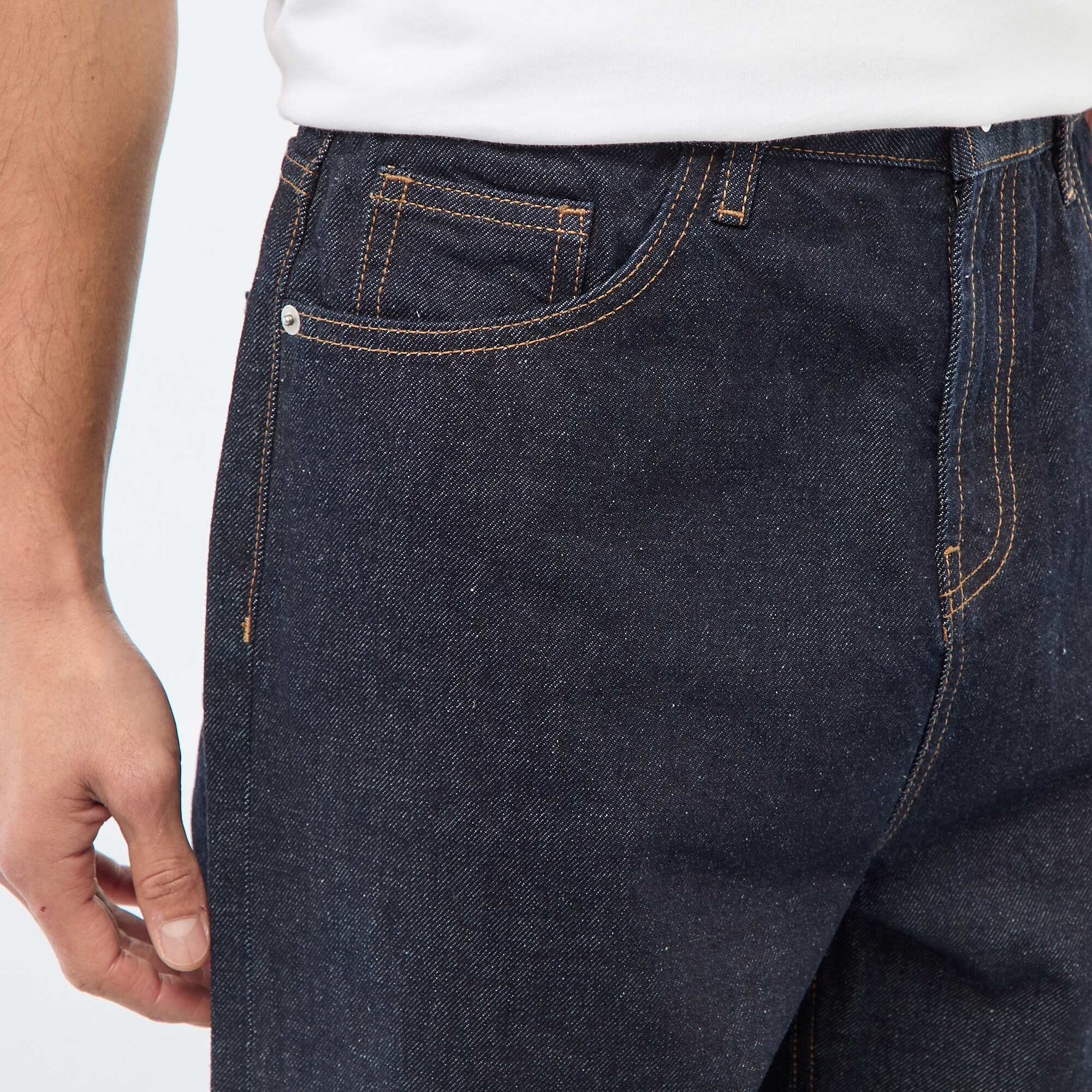 Regular Jeans with Cuffed Hem - L32 BLUE - Image 4