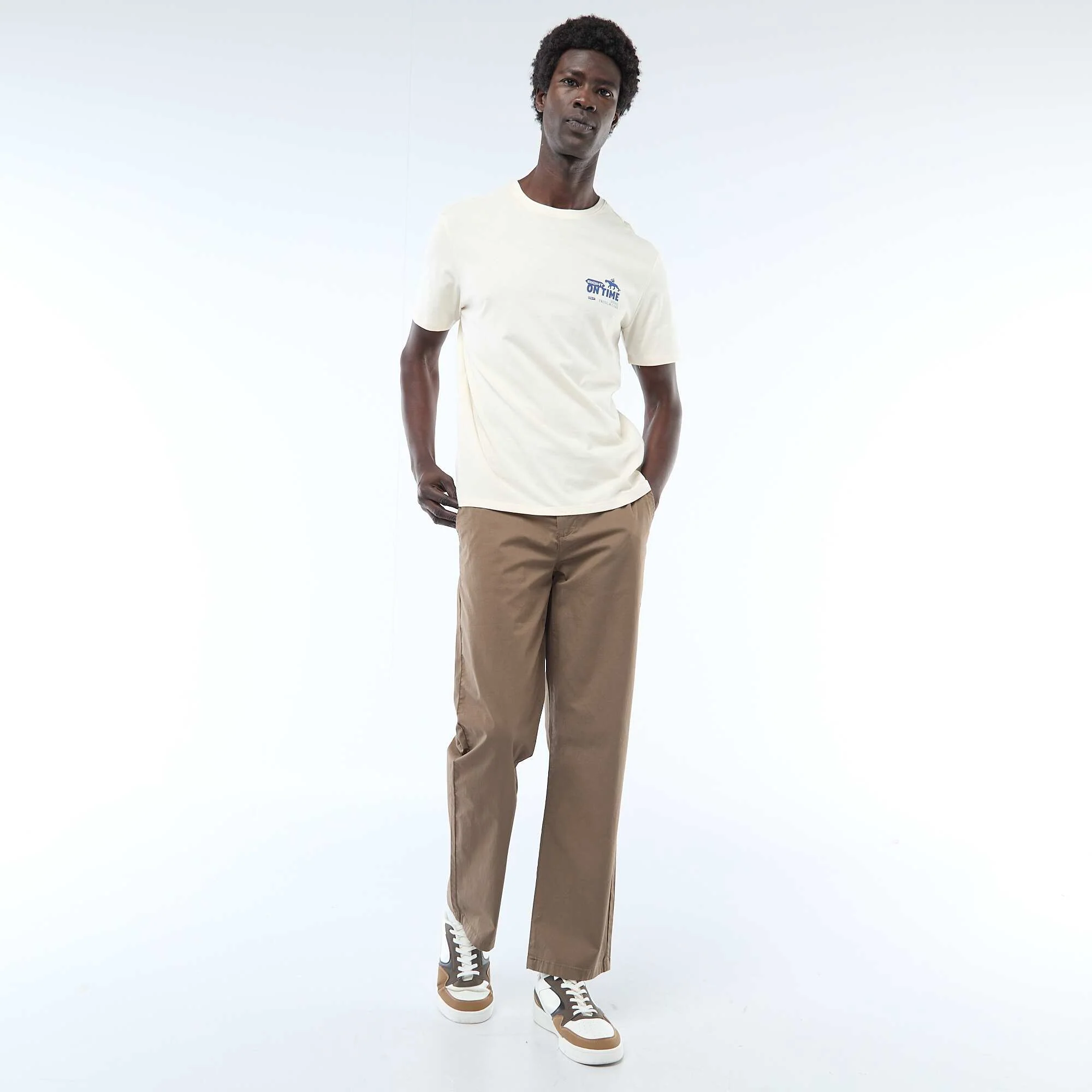 Regular Twill Trousers BROWN