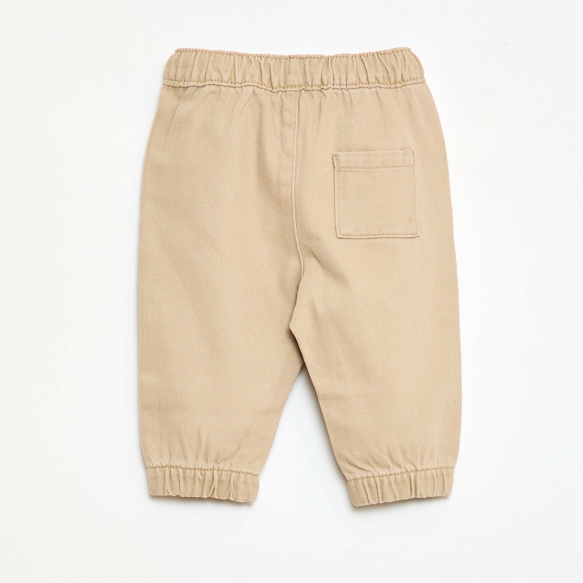 Relaxed Fit Plain Trousers BEIGE - Image 2