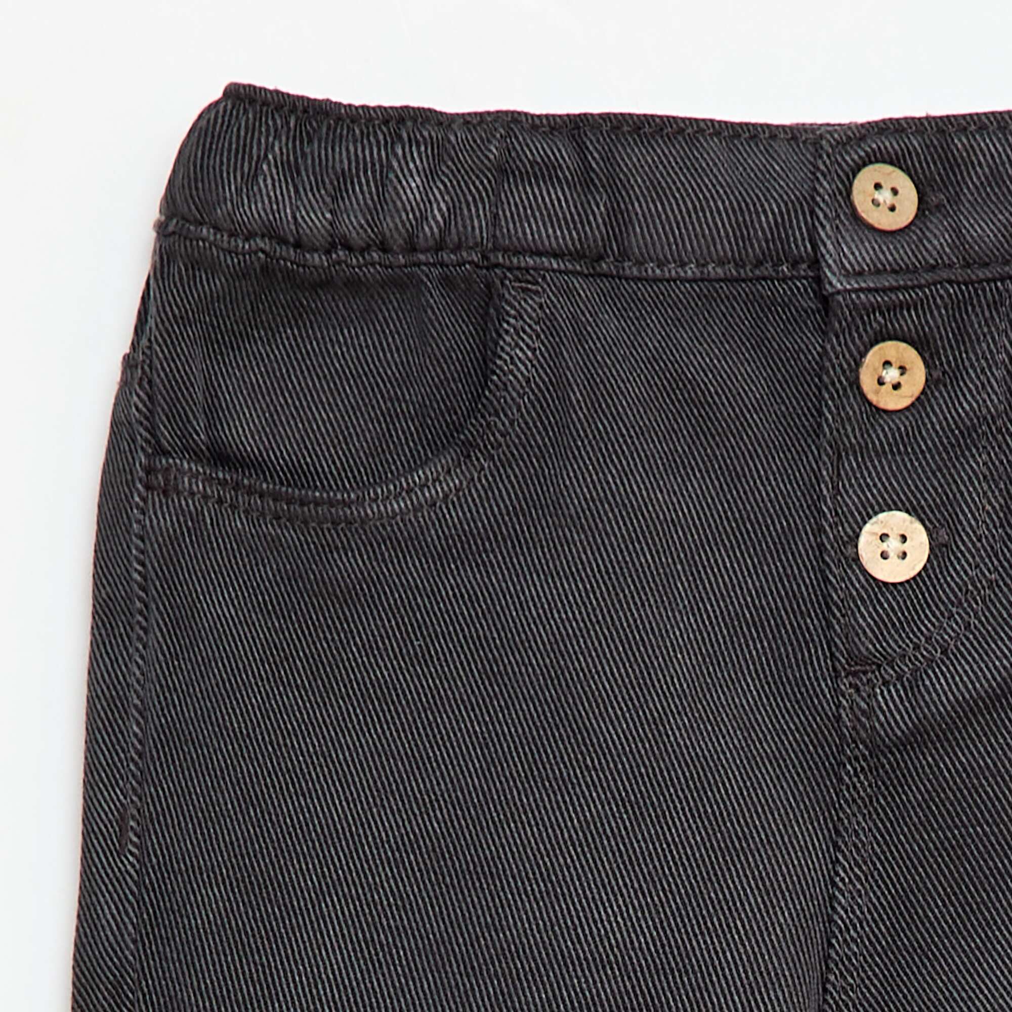 Relaxed Fit Soft Fabric Plain Trousers BLACK - Image 3