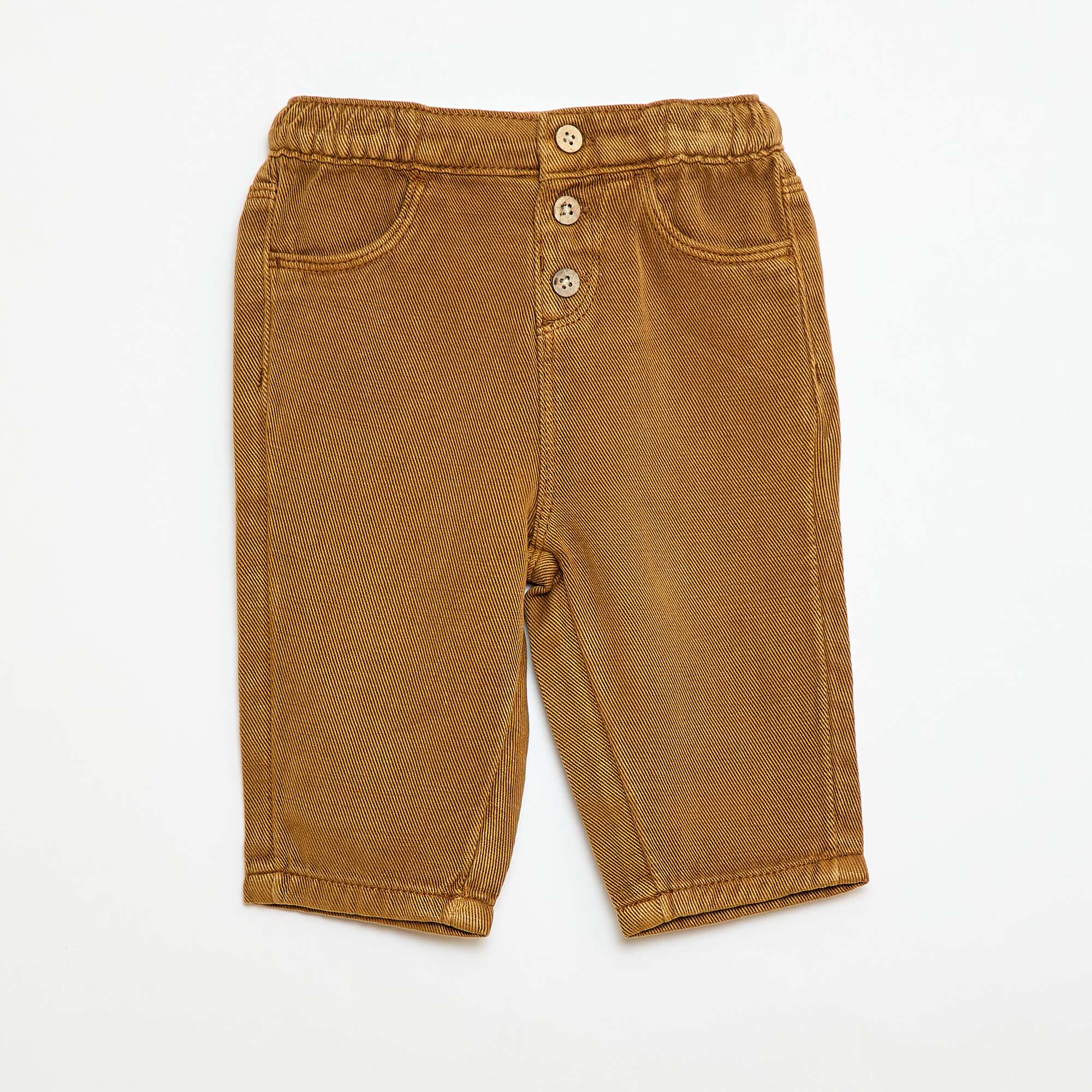 Relaxed Fit Soft Fabric Plain Trousers BROWN