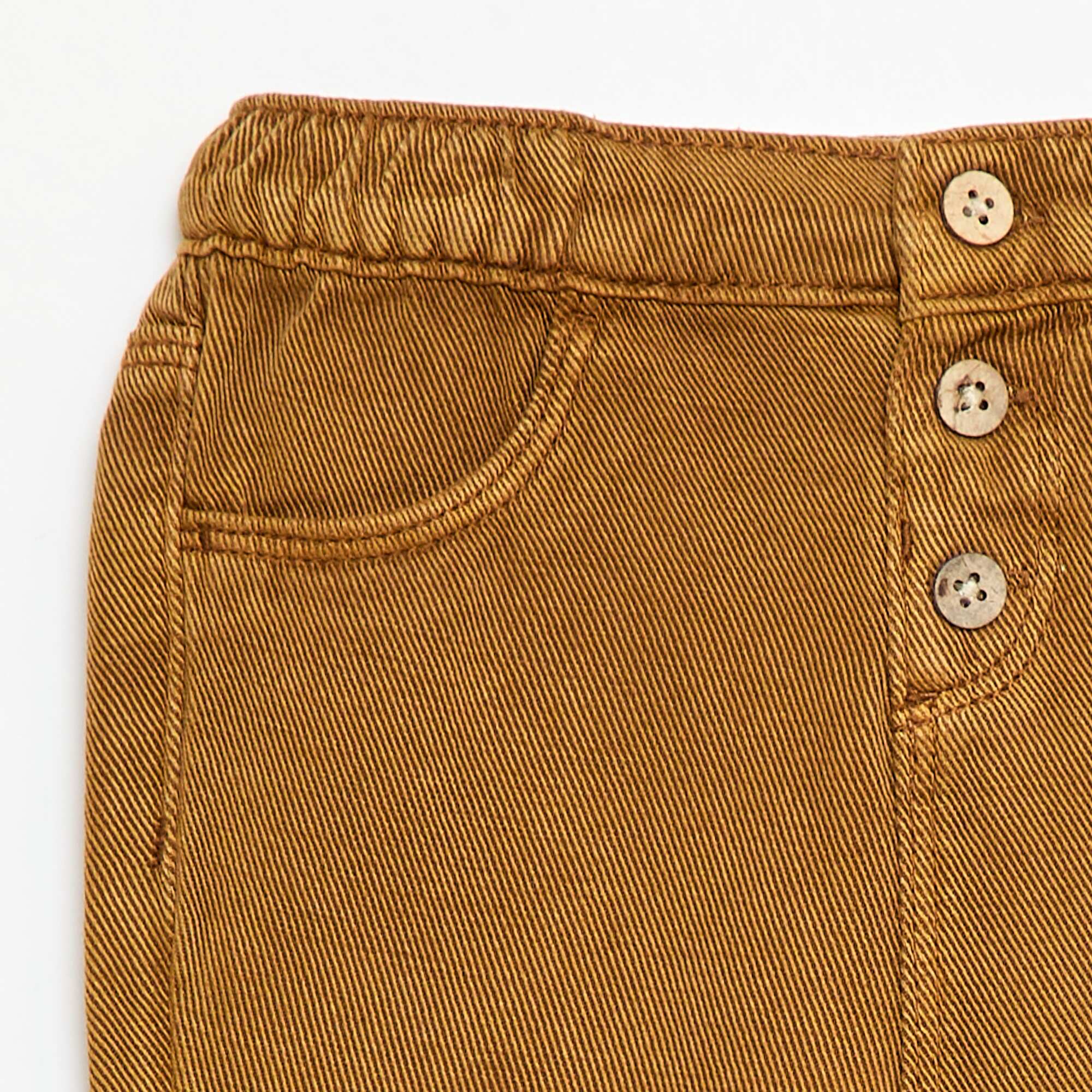 Relaxed Fit Soft Fabric Plain Trousers BROWN - Image 3