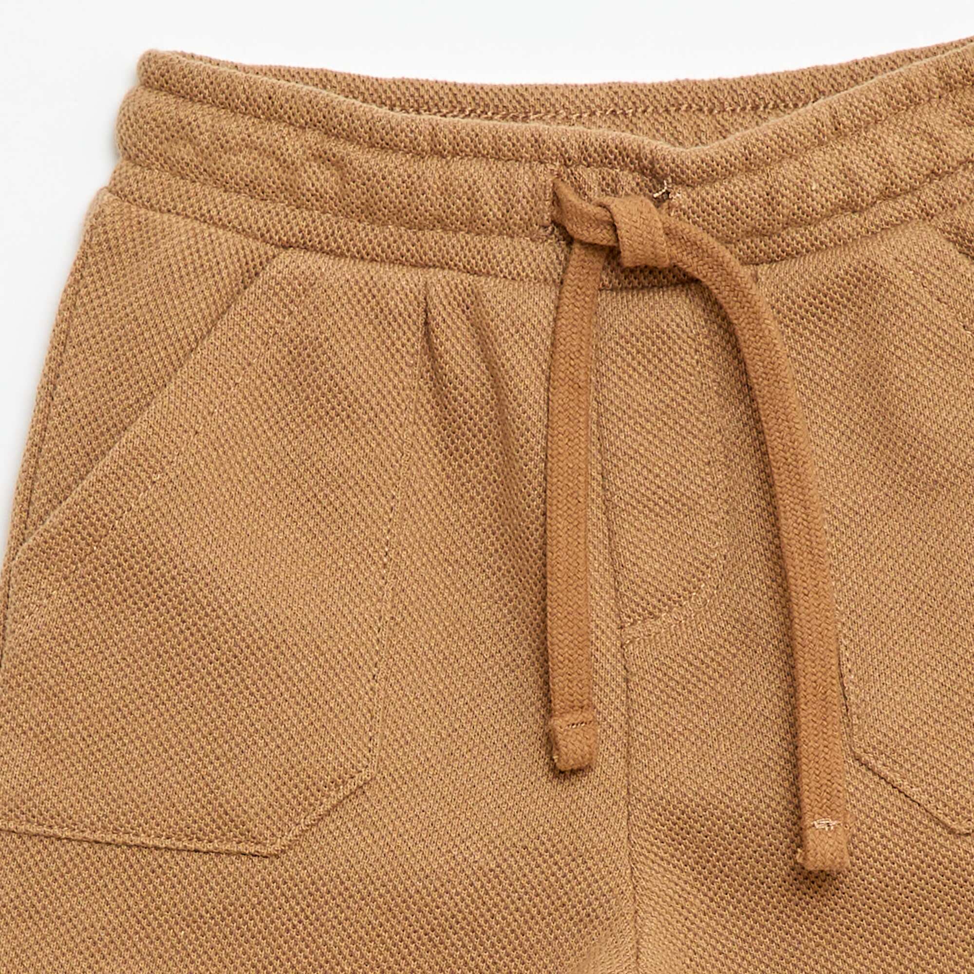 Relaxed Piqué Knit Trousers BEIGE - Image 2
