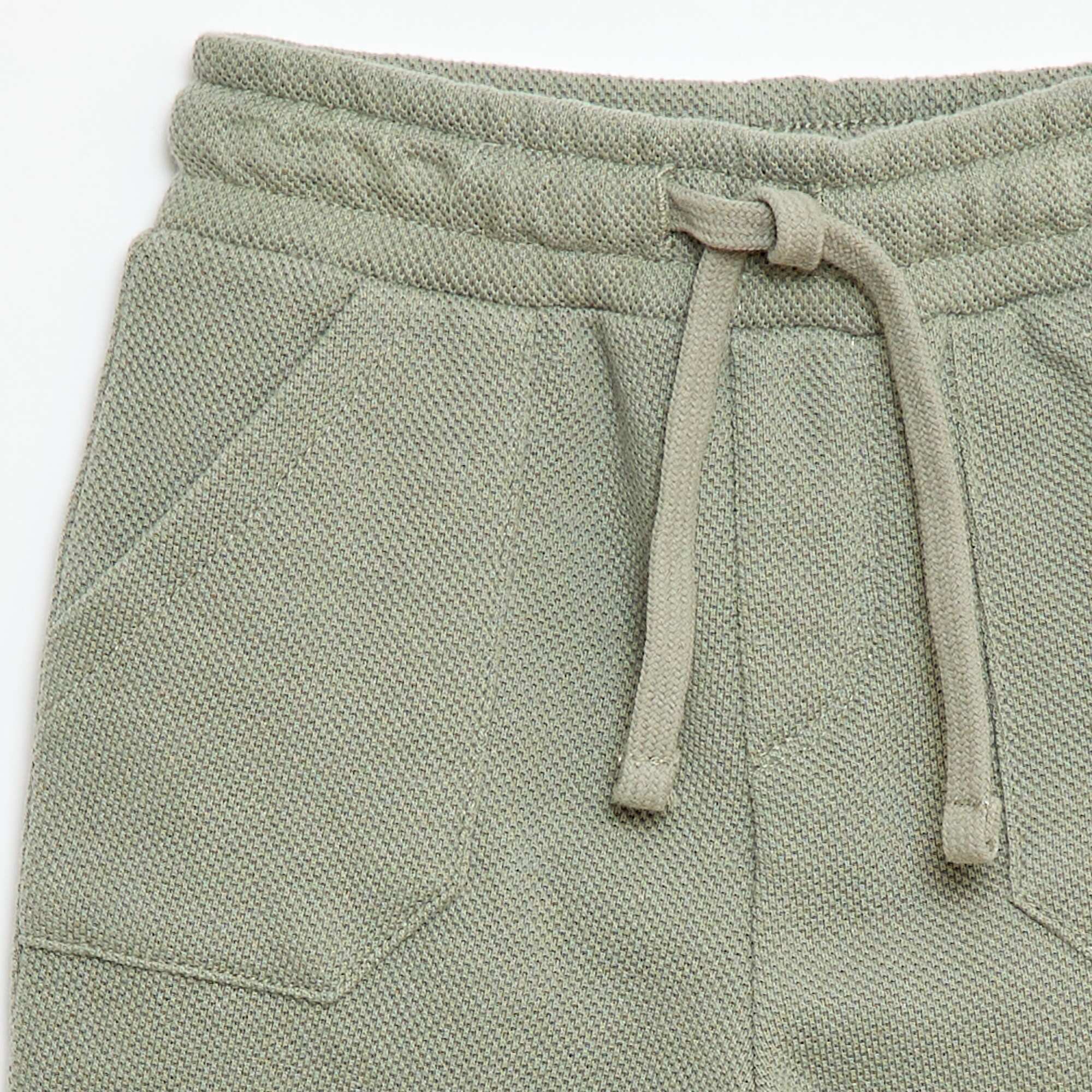 Relaxed Piqué Knit Trousers GREEN - Image 2