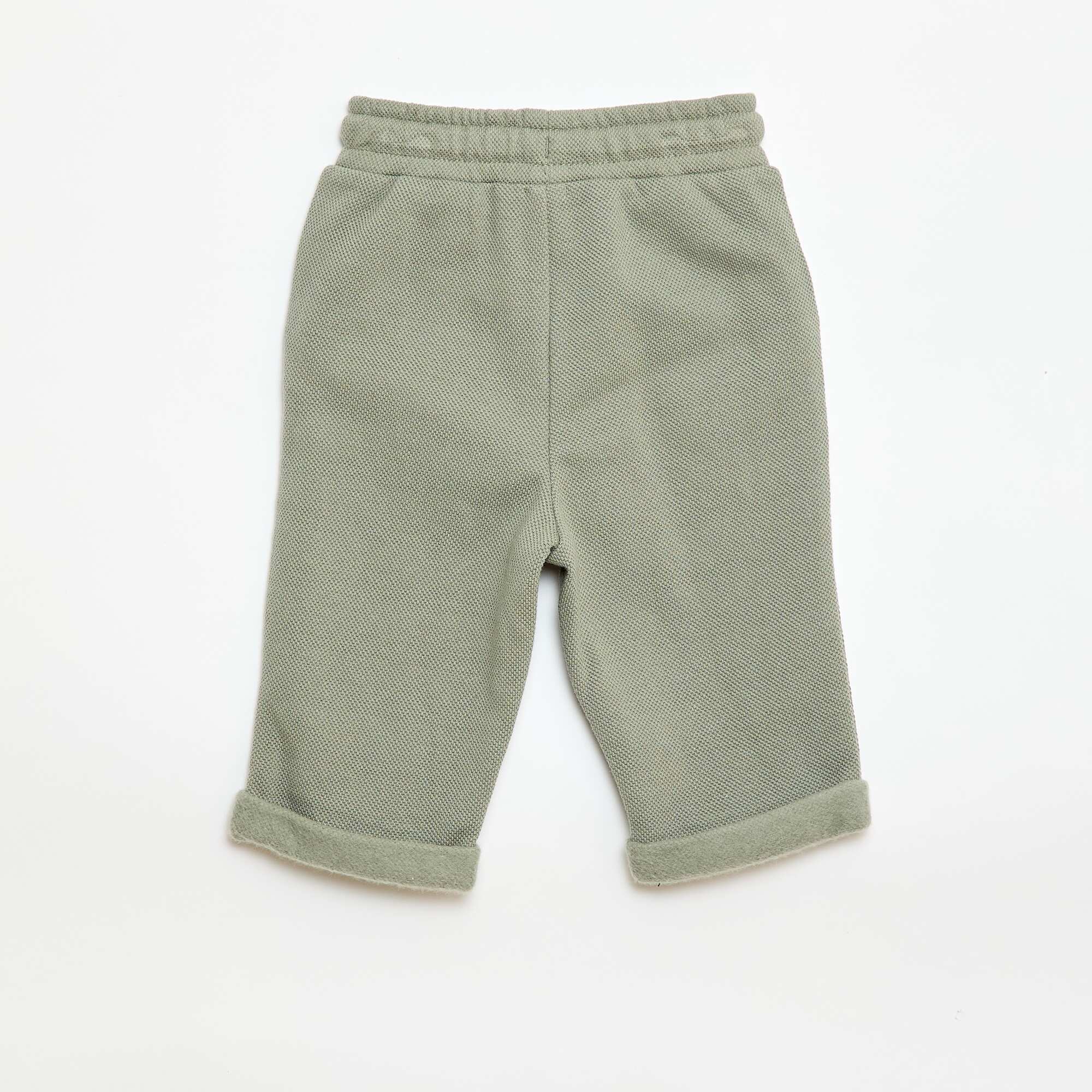 Relaxed Piqué Knit Trousers GREEN - Image 3