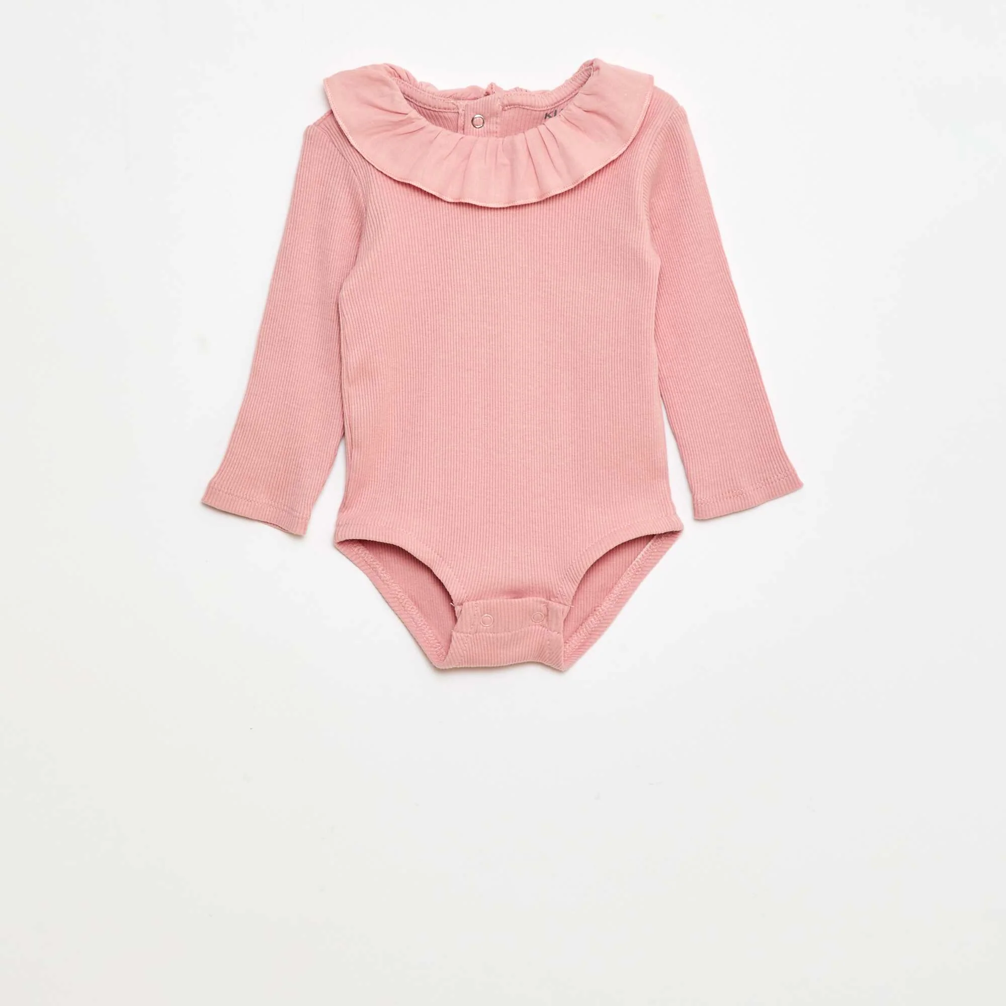 Ribbed Body with Frill Collar PINK